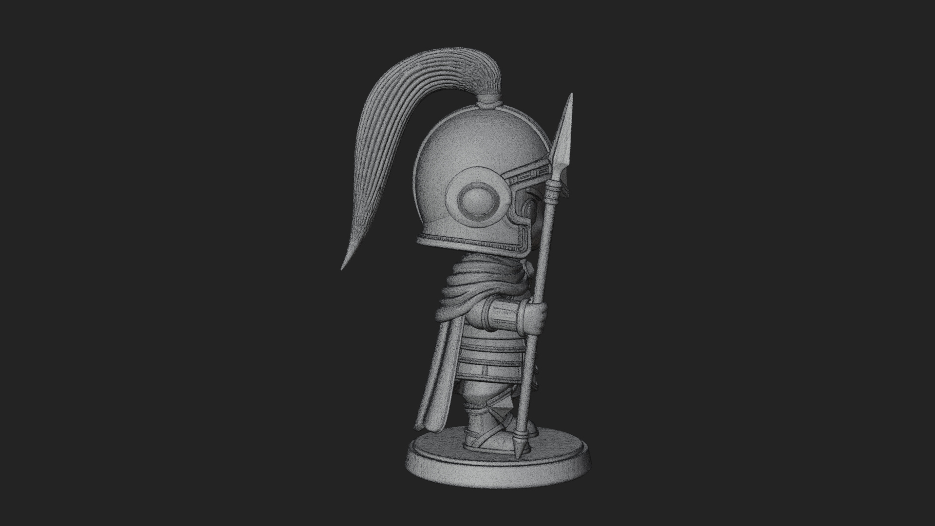 Chibi Crested Helm Soldier Statue Design 7 3D Print Model 3D Model
