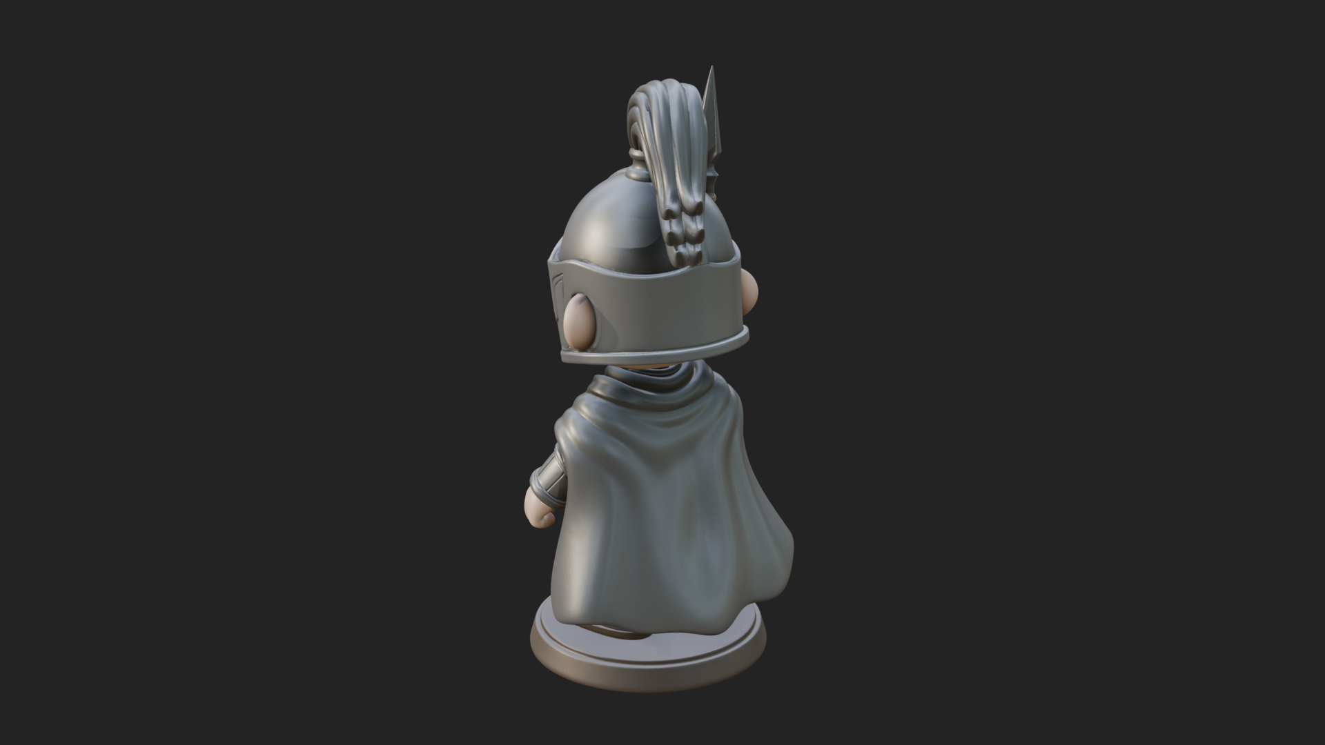 Chibi Crested Helm Soldier Statue Design 8 3D Print Model 3D Model