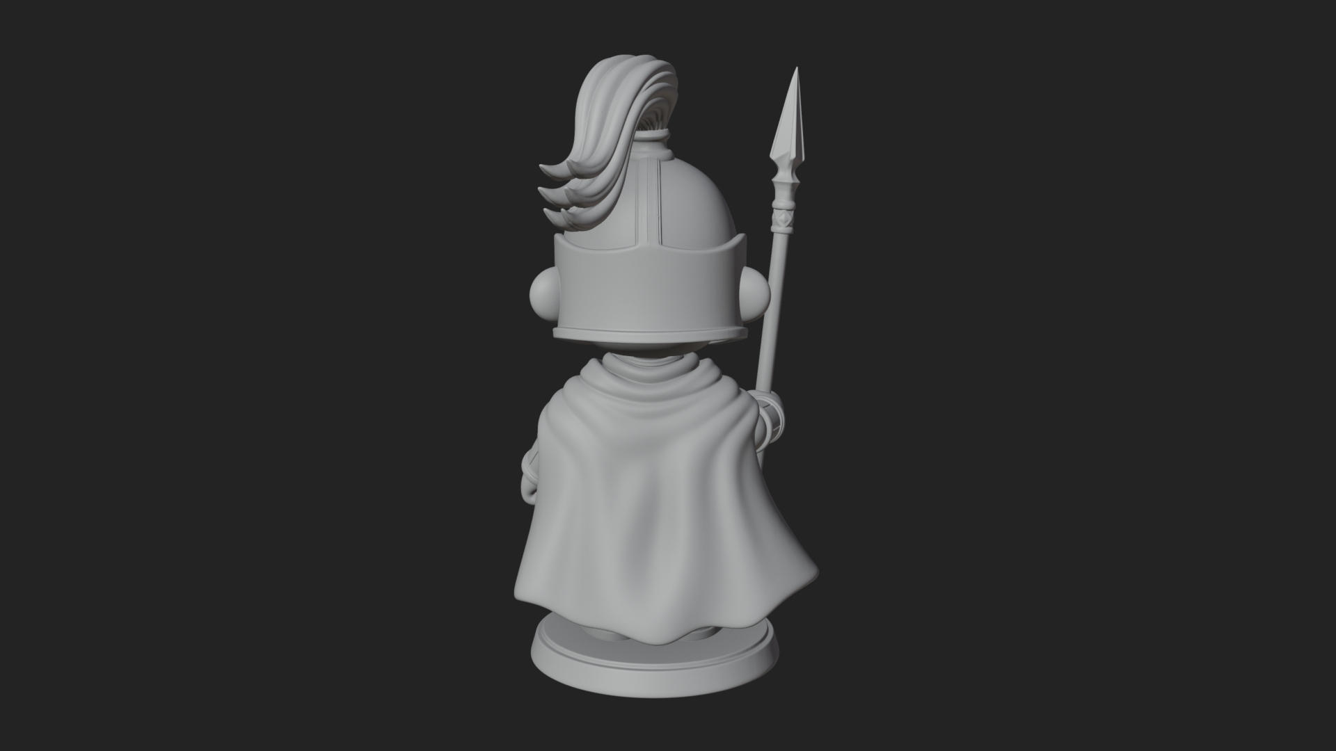 Chibi Crested Helm Soldier Statue Design 8 3D Print Model 3D Model