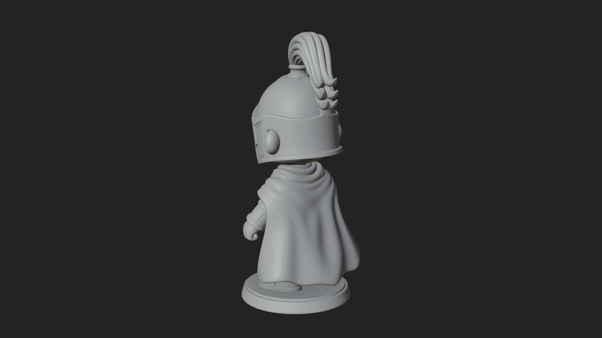 Chibi Crested Helm Soldier Statue Design 8 3D Print Model 3D Model