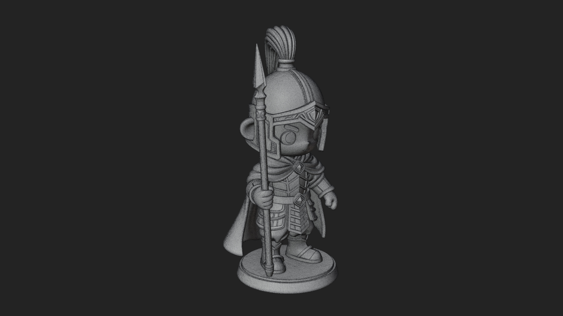 Chibi Crested Helm Soldier Statue Design 8 3D Print Model 3D Model