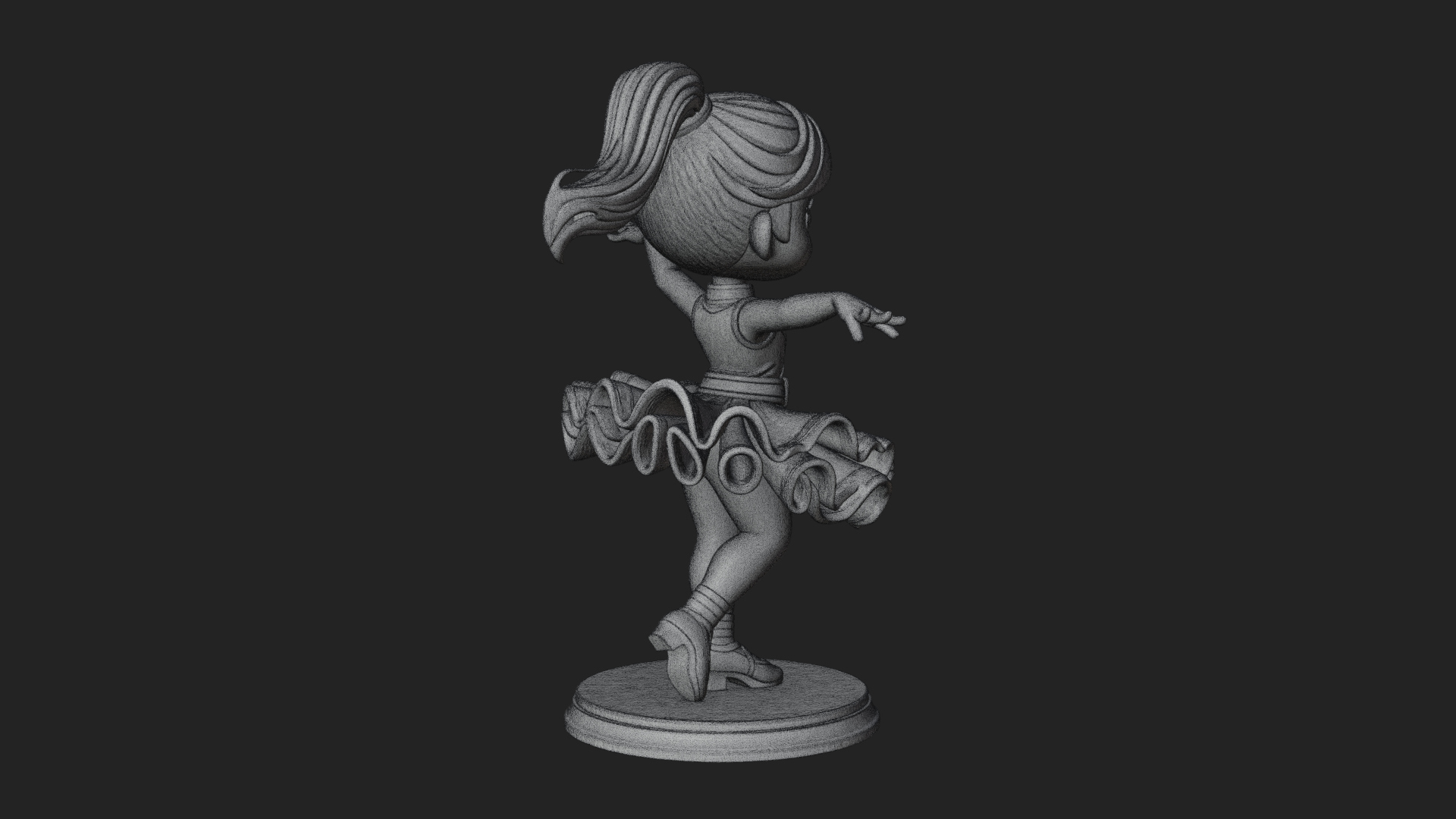 Chibi Dancing Girl Statue Design 2 3D Print Model 3D Model