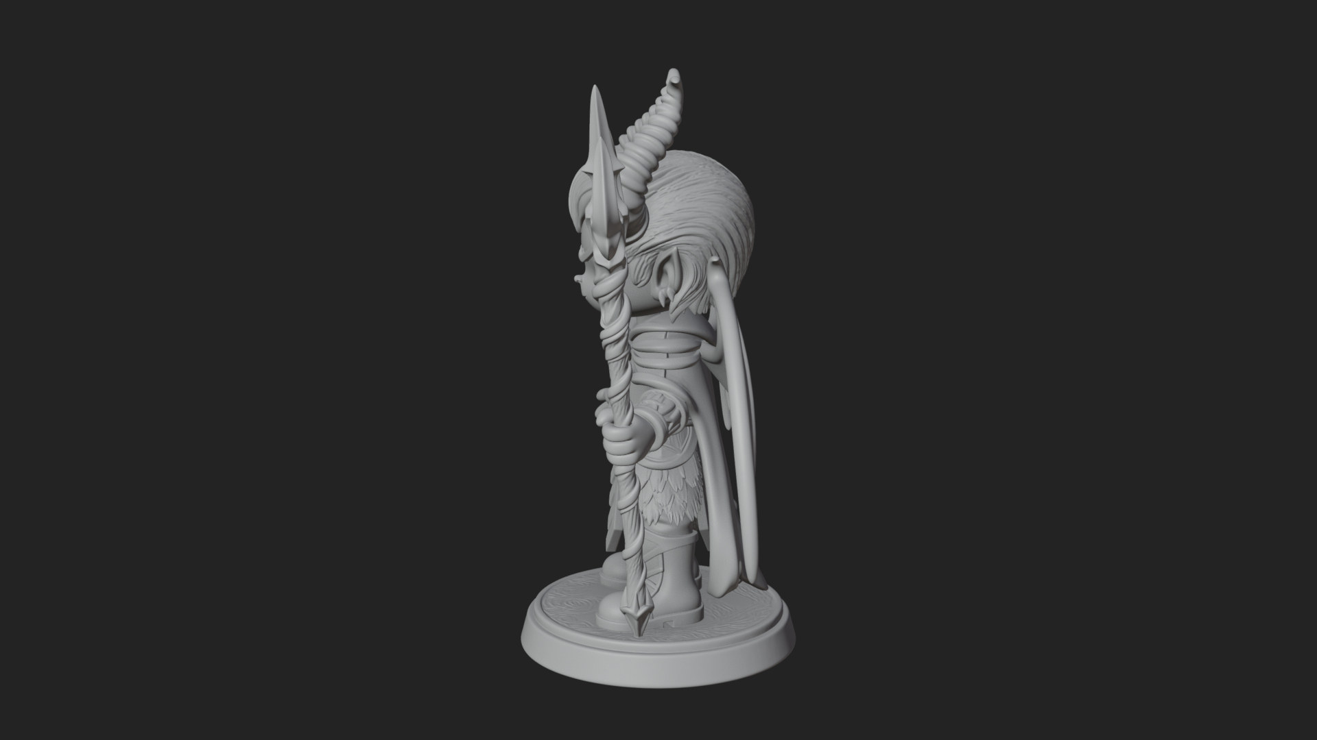 Chibi Demon with Trident Statue Design 3 3D Print Model 3D Model