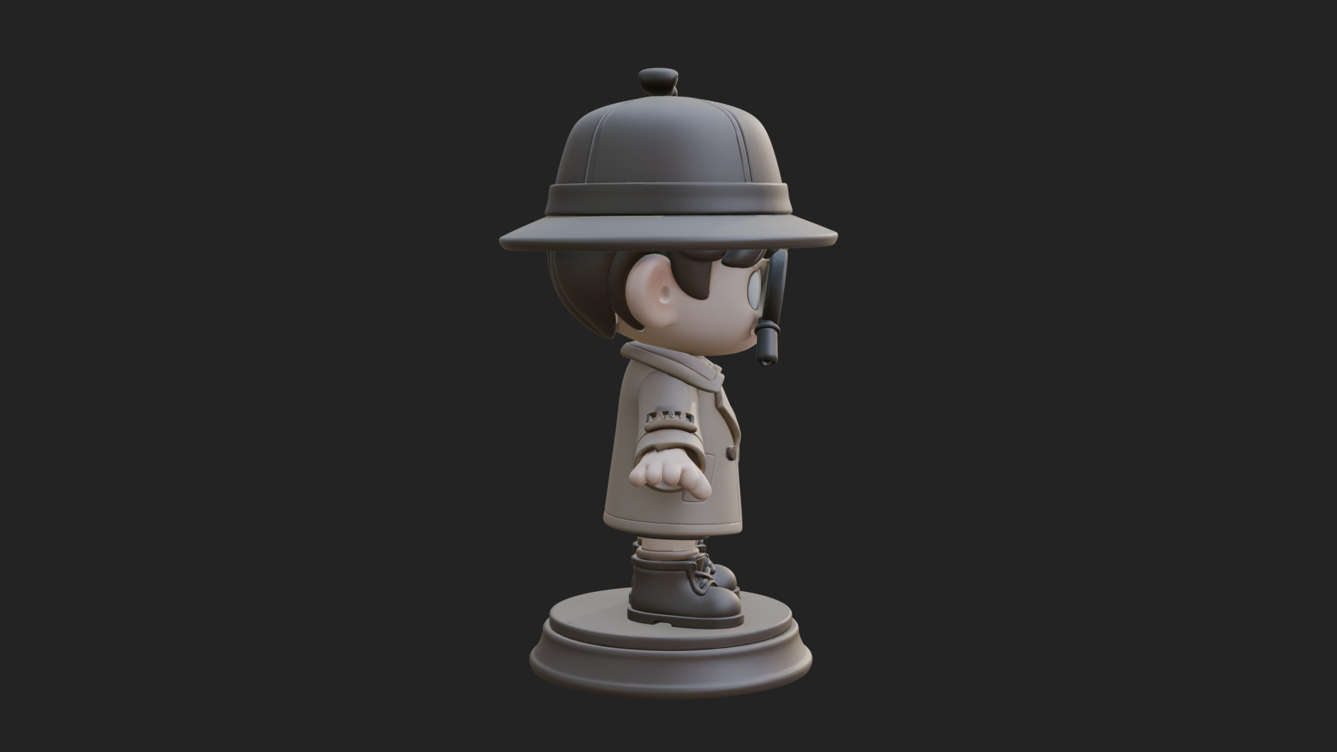 Chibi Detective Boy Statue Design 2 3D Print Model 3D Model