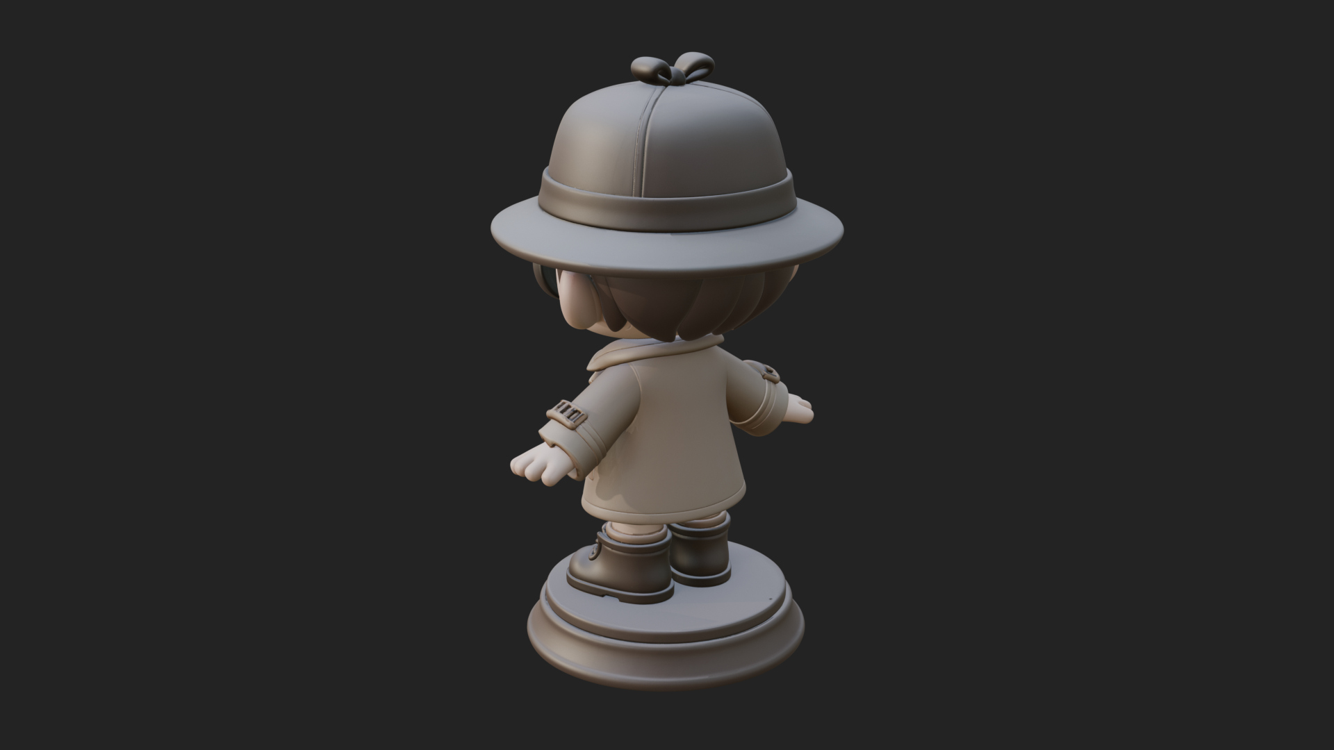 Chibi Detective Boy Statue Design 2 3D Print Model 3D Model