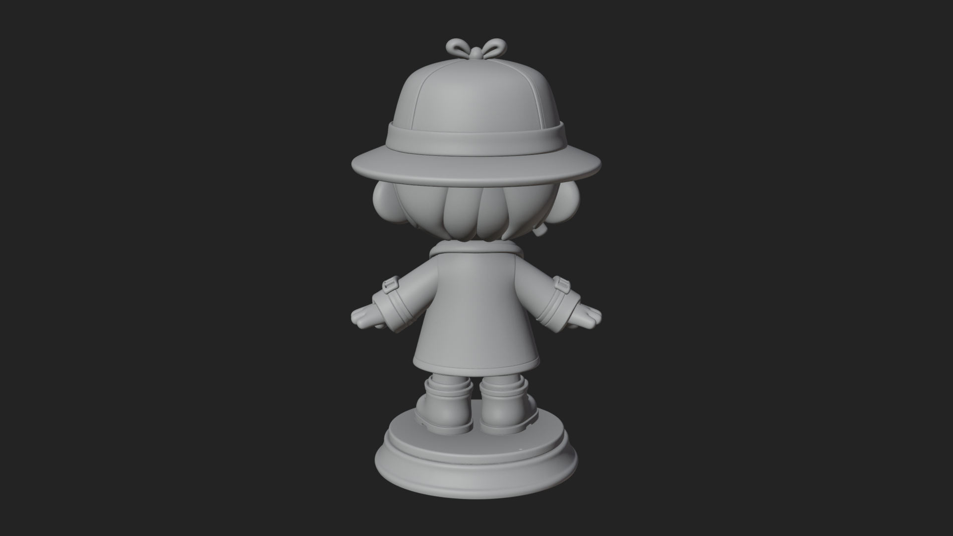 Chibi Detective Boy Statue Design 2 3D Print Model 3D Model