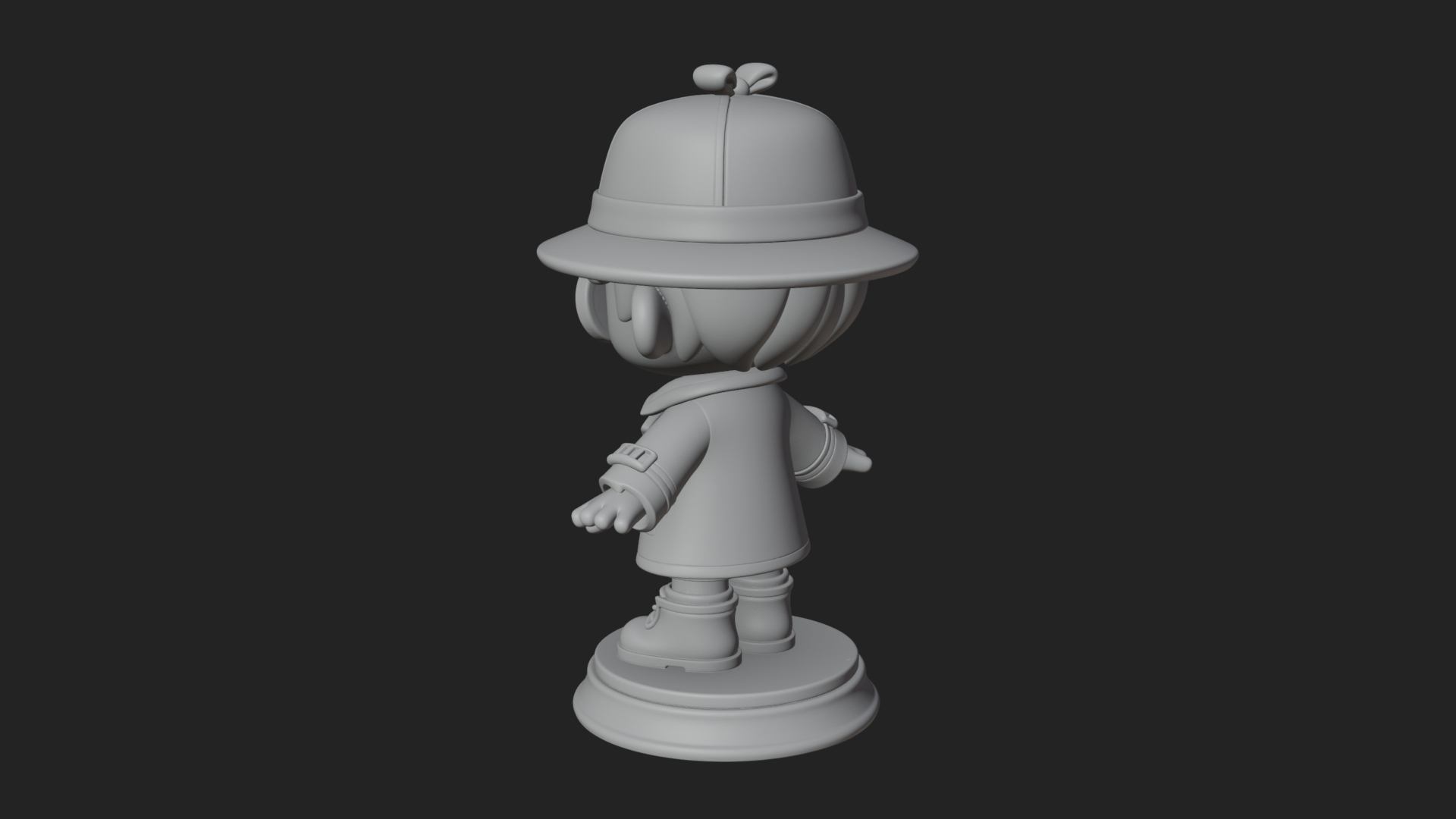 Chibi Detective Boy Statue Design 2 3D Print Model 3D Model