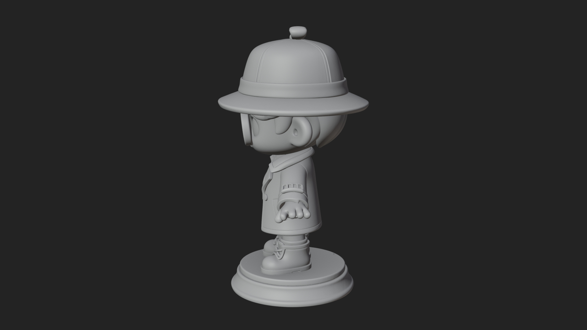 Chibi Detective Boy Statue Design 2 3D Print Model 3D Model