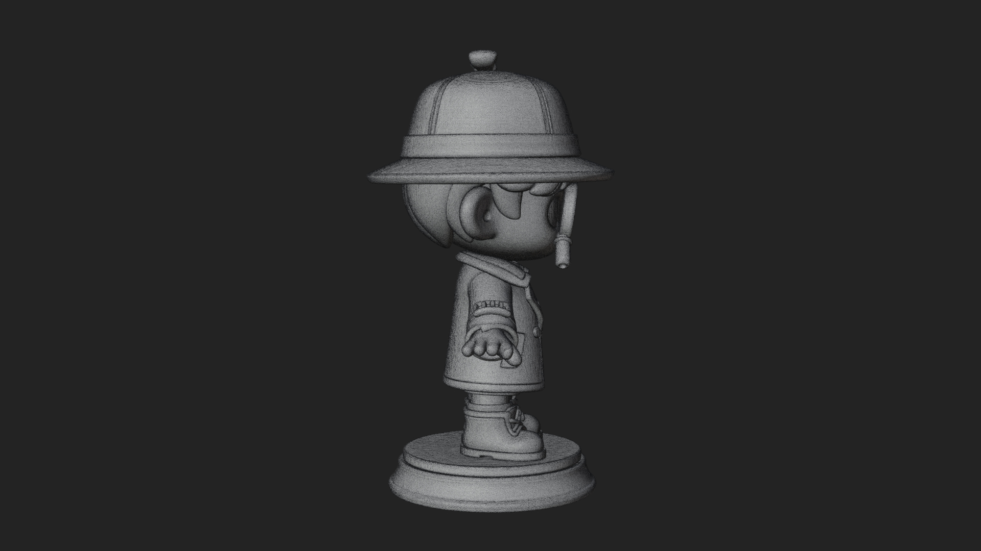 Chibi Detective Boy Statue Design 2 3D Print Model 3D Model
