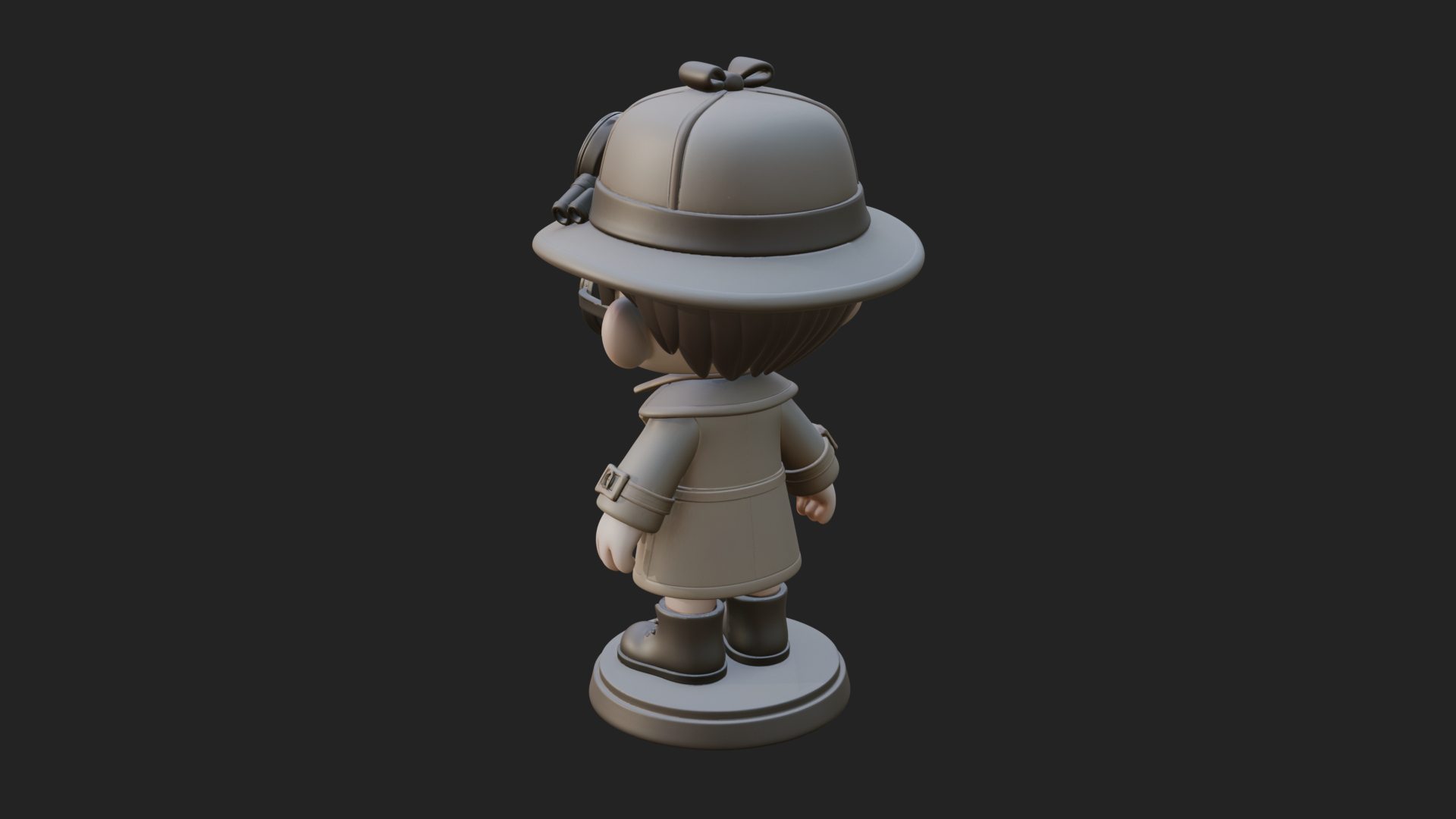 Chibi Detective Boy Statue Design 3 3D Print Model 3D Model