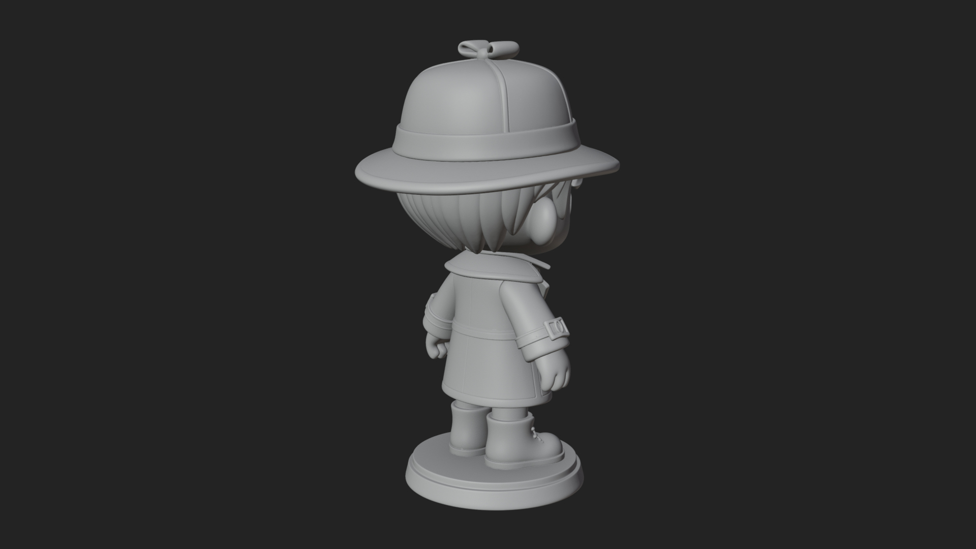 Chibi Detective Boy Statue Design 3 3D Print Model 3D Model