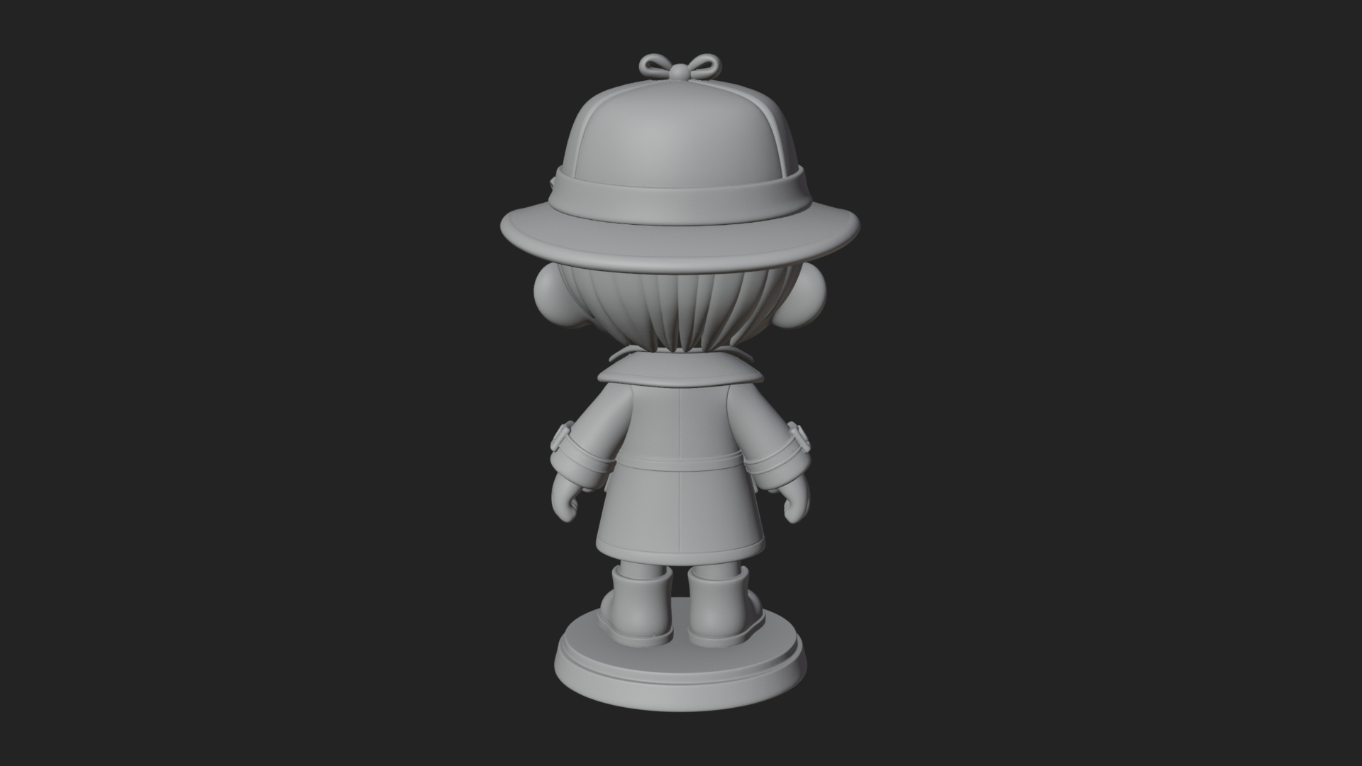 Chibi Detective Boy Statue Design 3 3D Print Model 3D Model