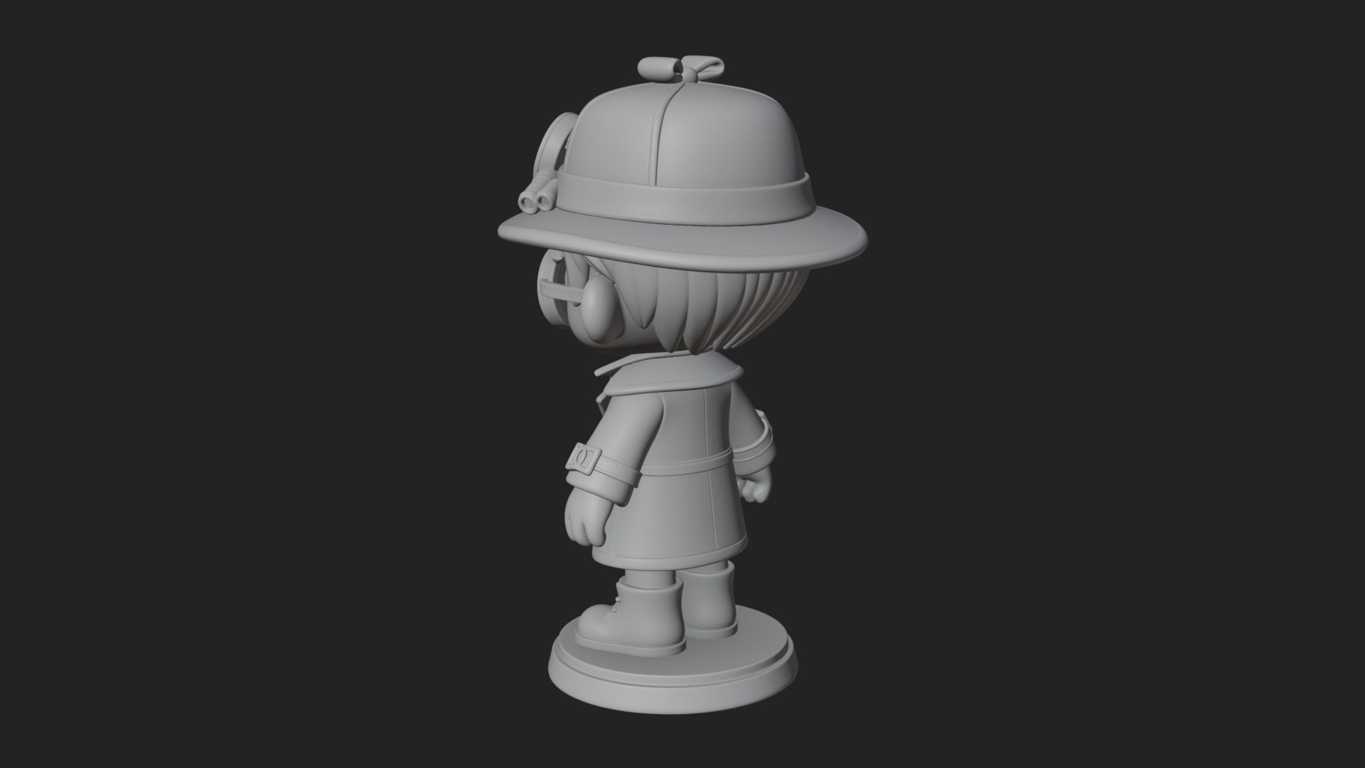 Chibi Detective Boy Statue Design 3 3D Print Model 3D Model