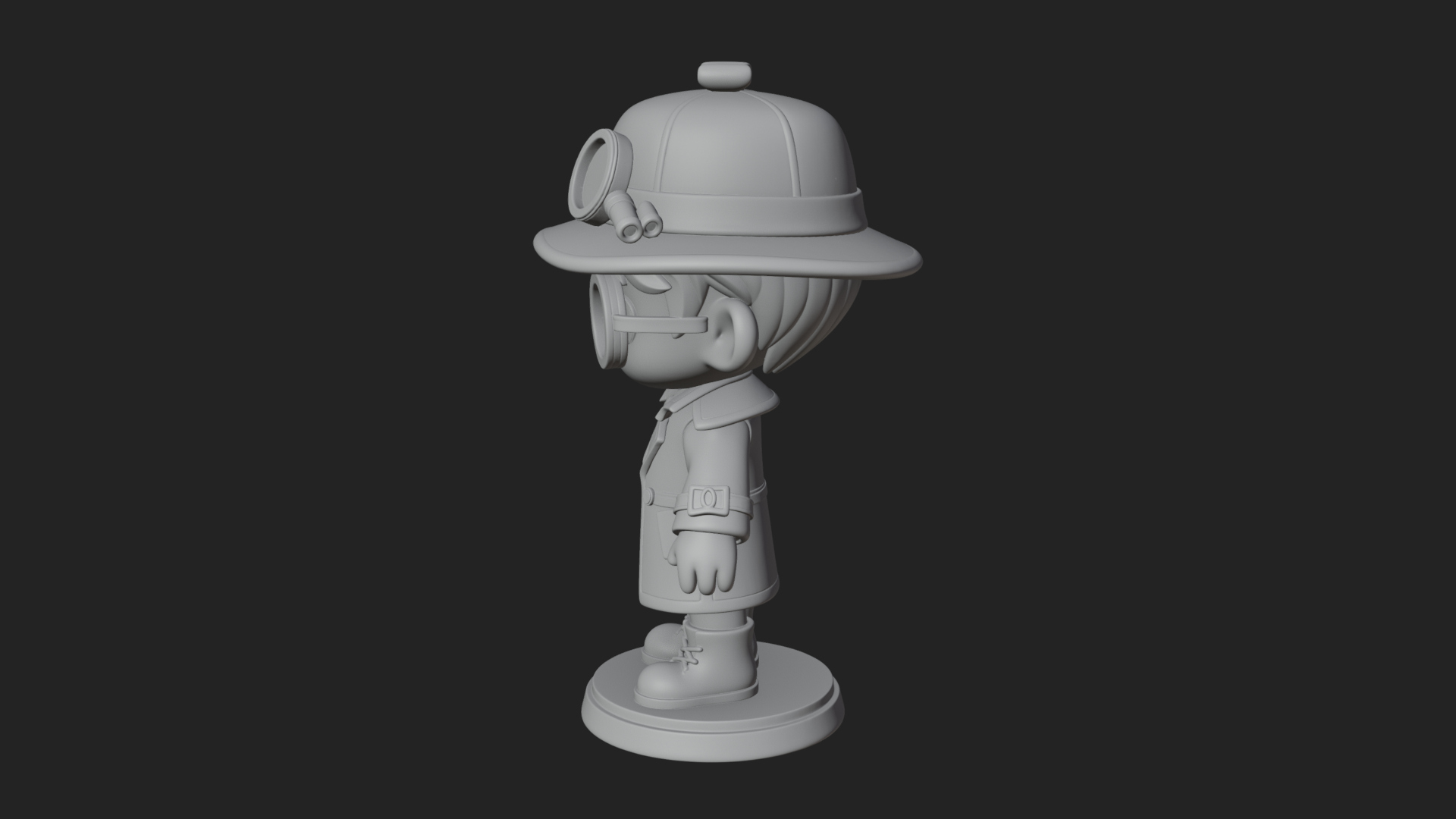 Chibi Detective Boy Statue Design 3 3D Print Model 3D Model