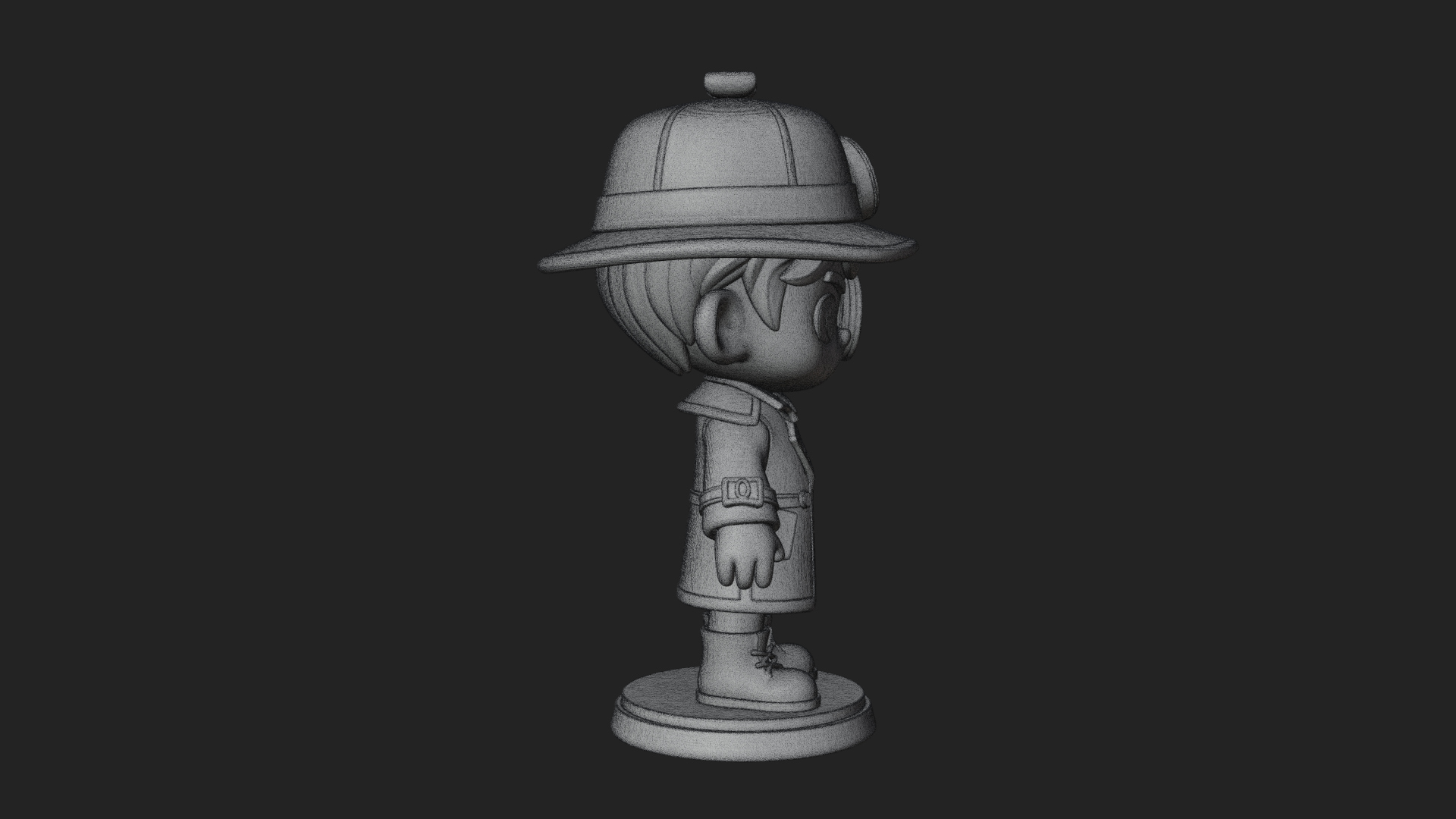 Chibi Detective Boy Statue Design 3 3D Print Model 3D Model