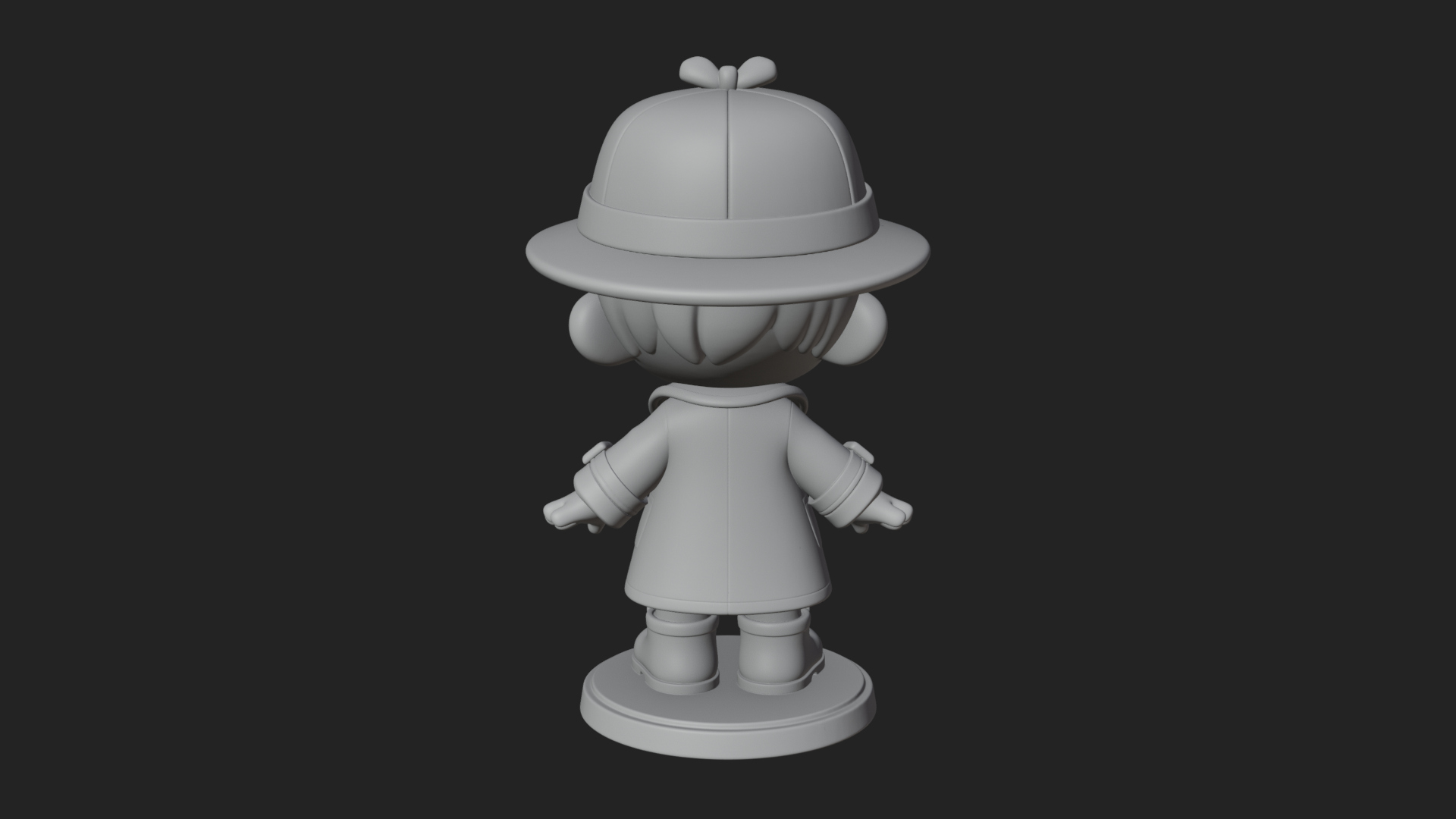Chibi Detective Boy Statue Design 4 3D Print Model 3D Model