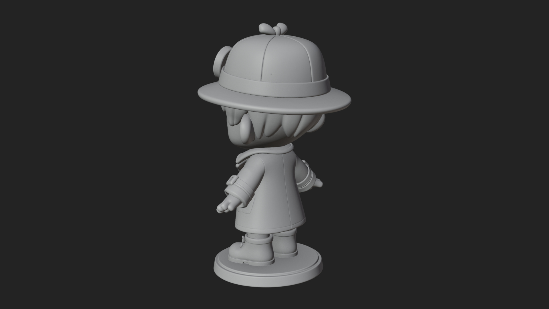 Chibi Detective Boy Statue Design 4 3D Print Model 3D Model