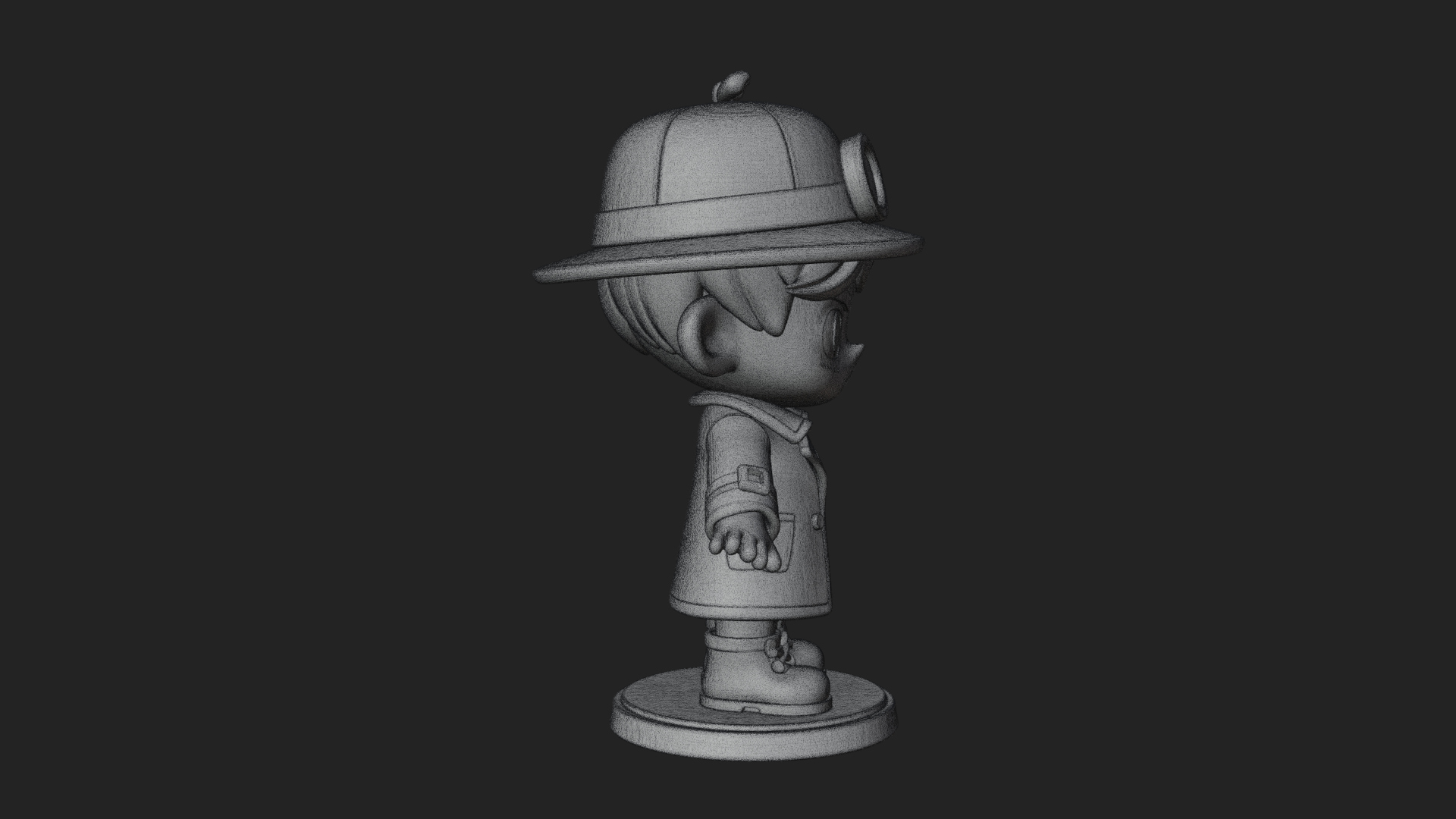 Chibi Detective Boy Statue Design 4 3D Print Model 3D Model