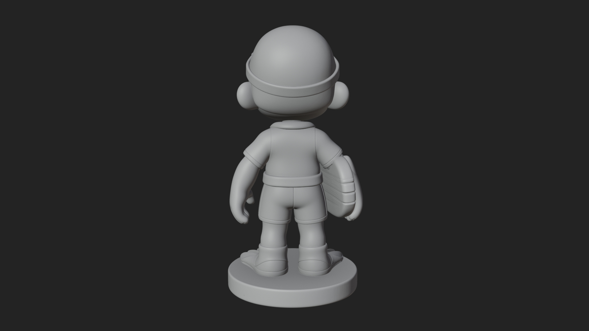 Chibi Diver Boy with Fins Statue Design 4 3D Print Model 3D Model