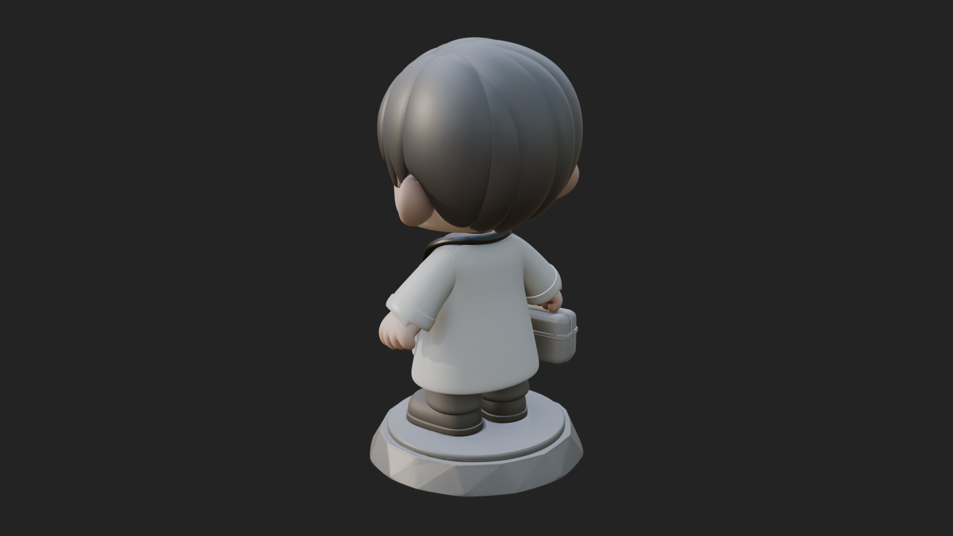 Chibi Doctor with Bag Statue Design 1 3D Print Model 3D Model