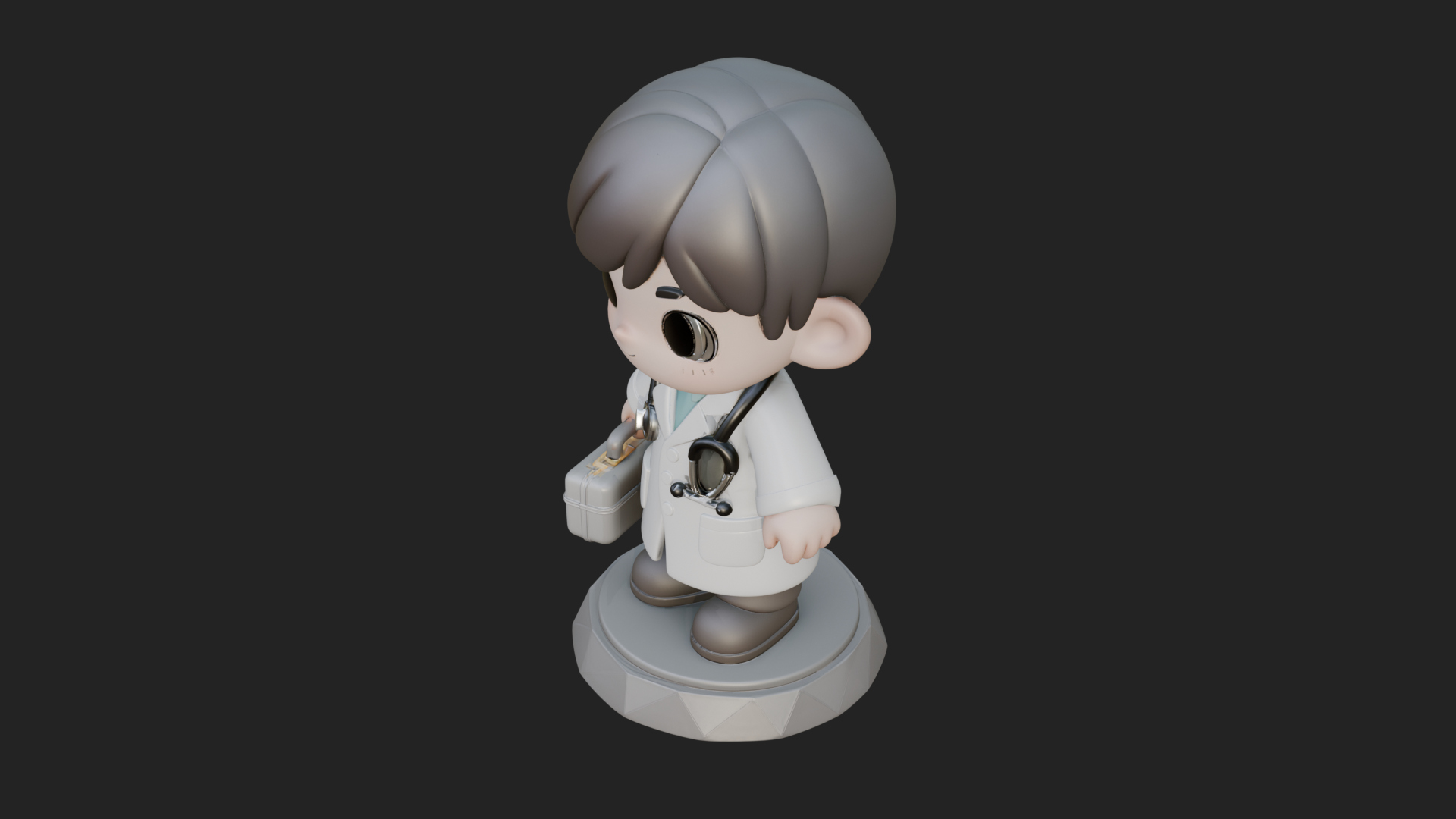 Chibi Doctor with Bag Statue Design 1 3D Print Model 3D Model