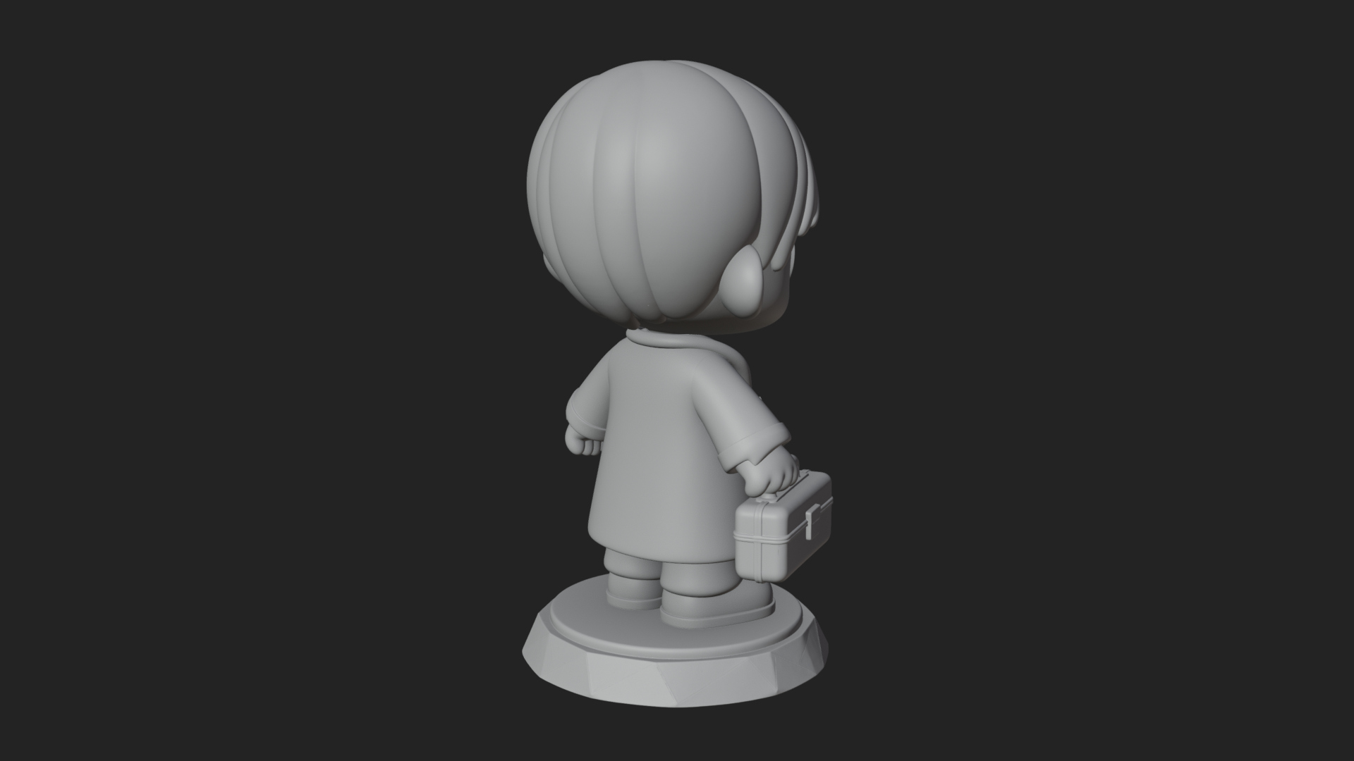Chibi Doctor with Bag Statue Design 1 3D Print Model 3D Model