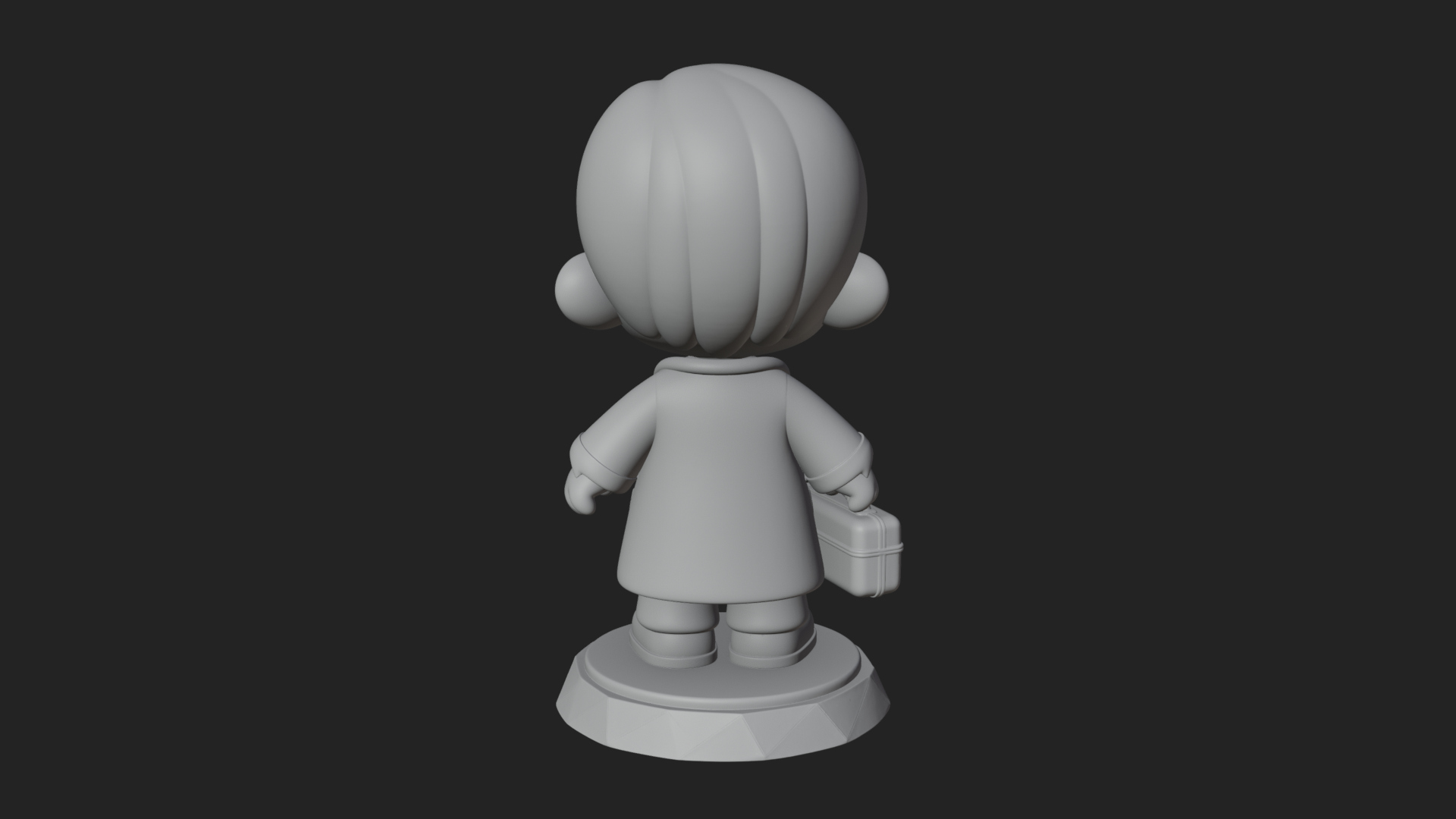 Chibi Doctor with Bag Statue Design 1 3D Print Model 3D Model