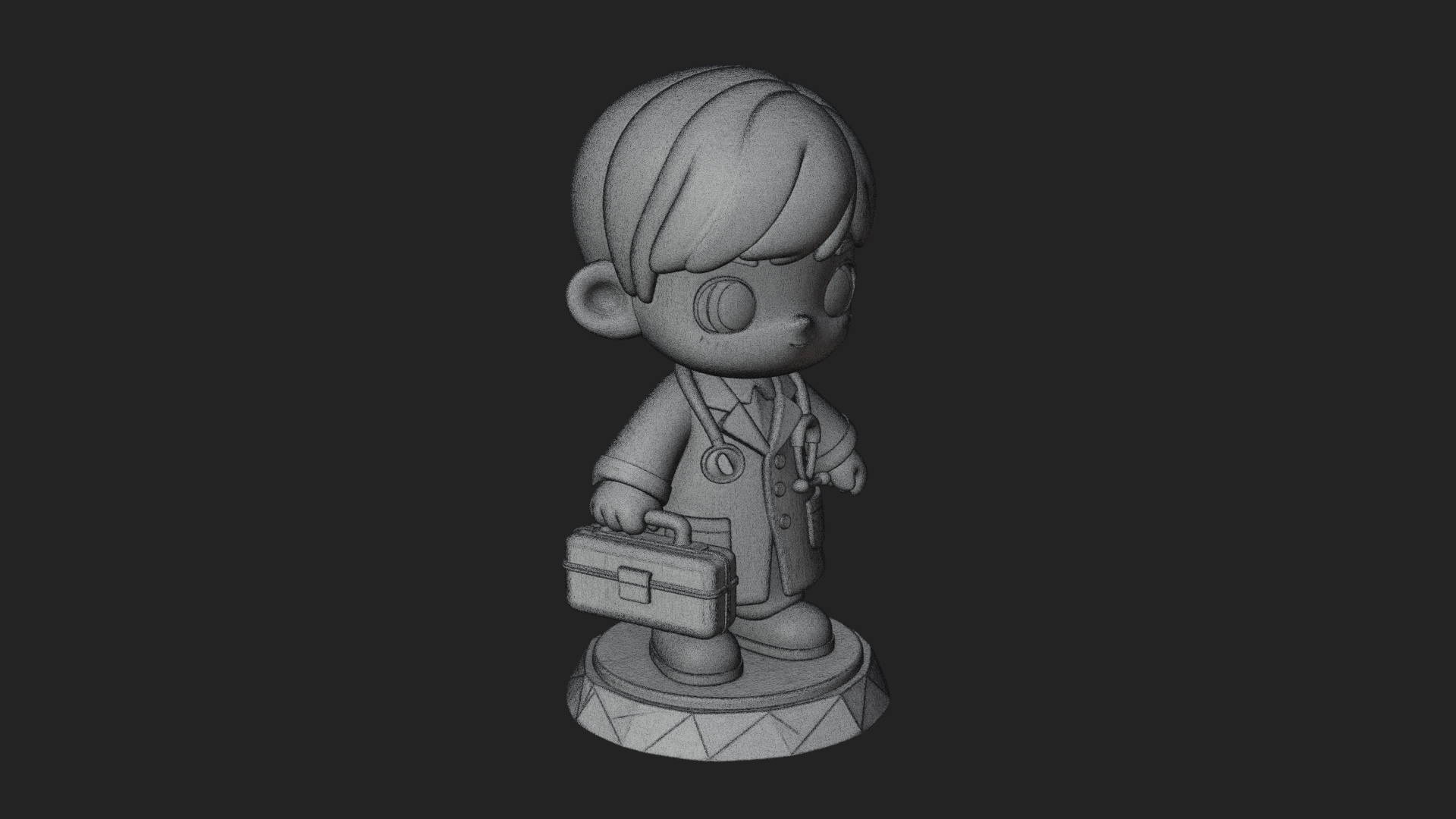 Chibi Doctor with Bag Statue Design 1 3D Print Model 3D Model