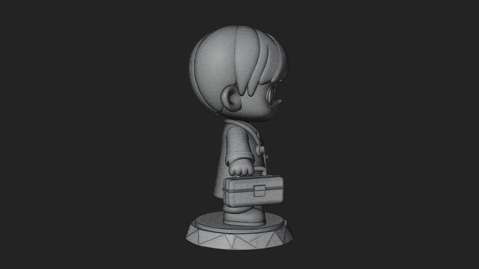 Chibi Doctor with Bag Statue Design 1 3D Print Model 3D Model