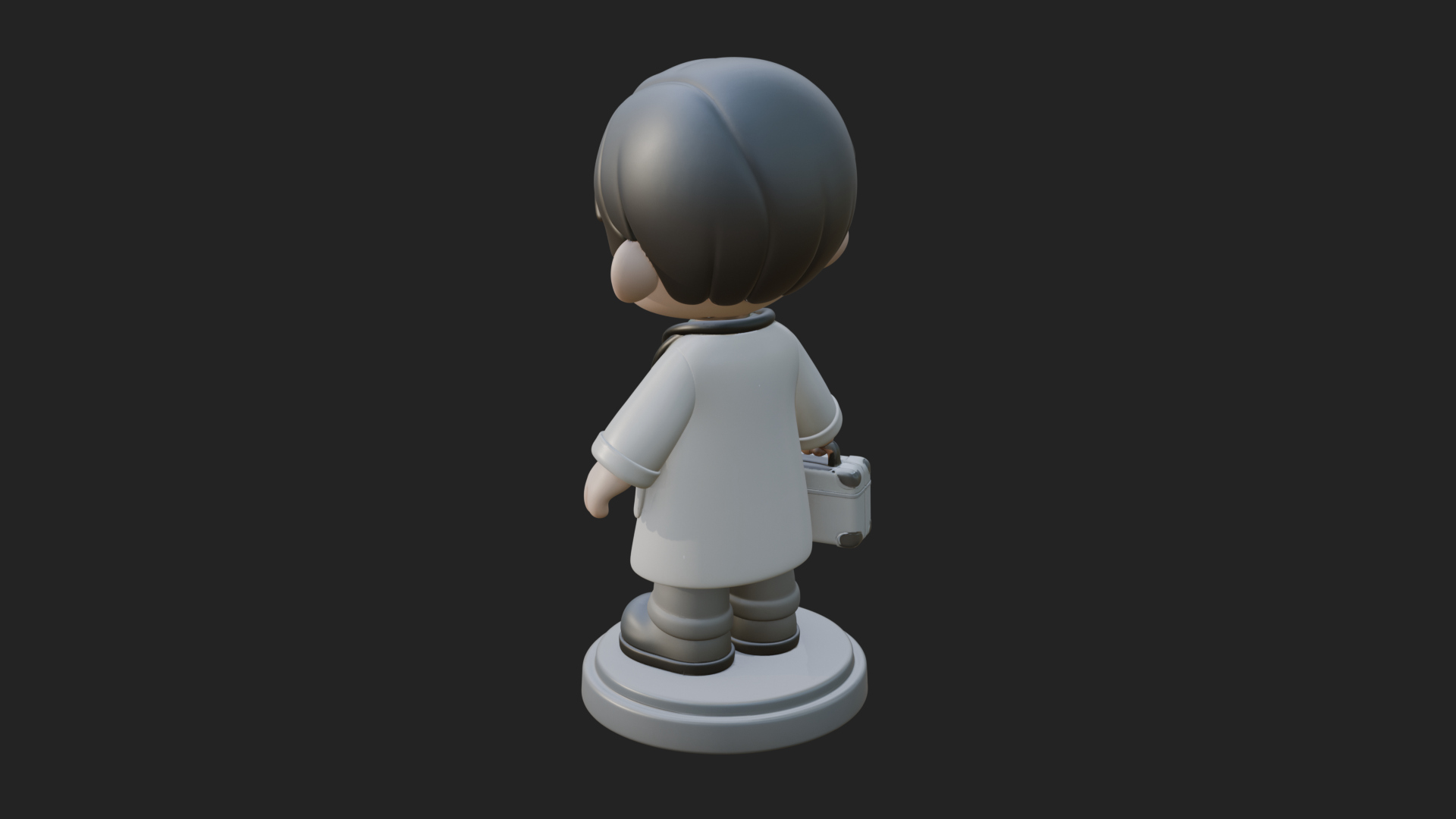 Chibi Doctor with Bag Statue Design 2 3D Print Model 3D Model