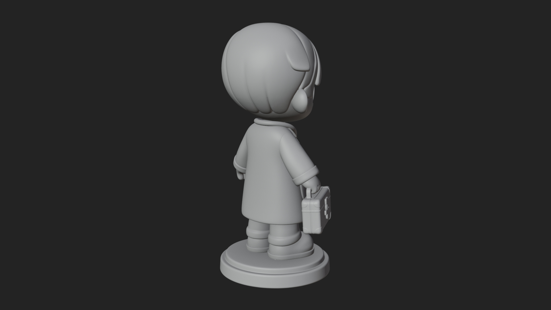 Chibi Doctor with Bag Statue Design 2 3D Print Model 3D Model