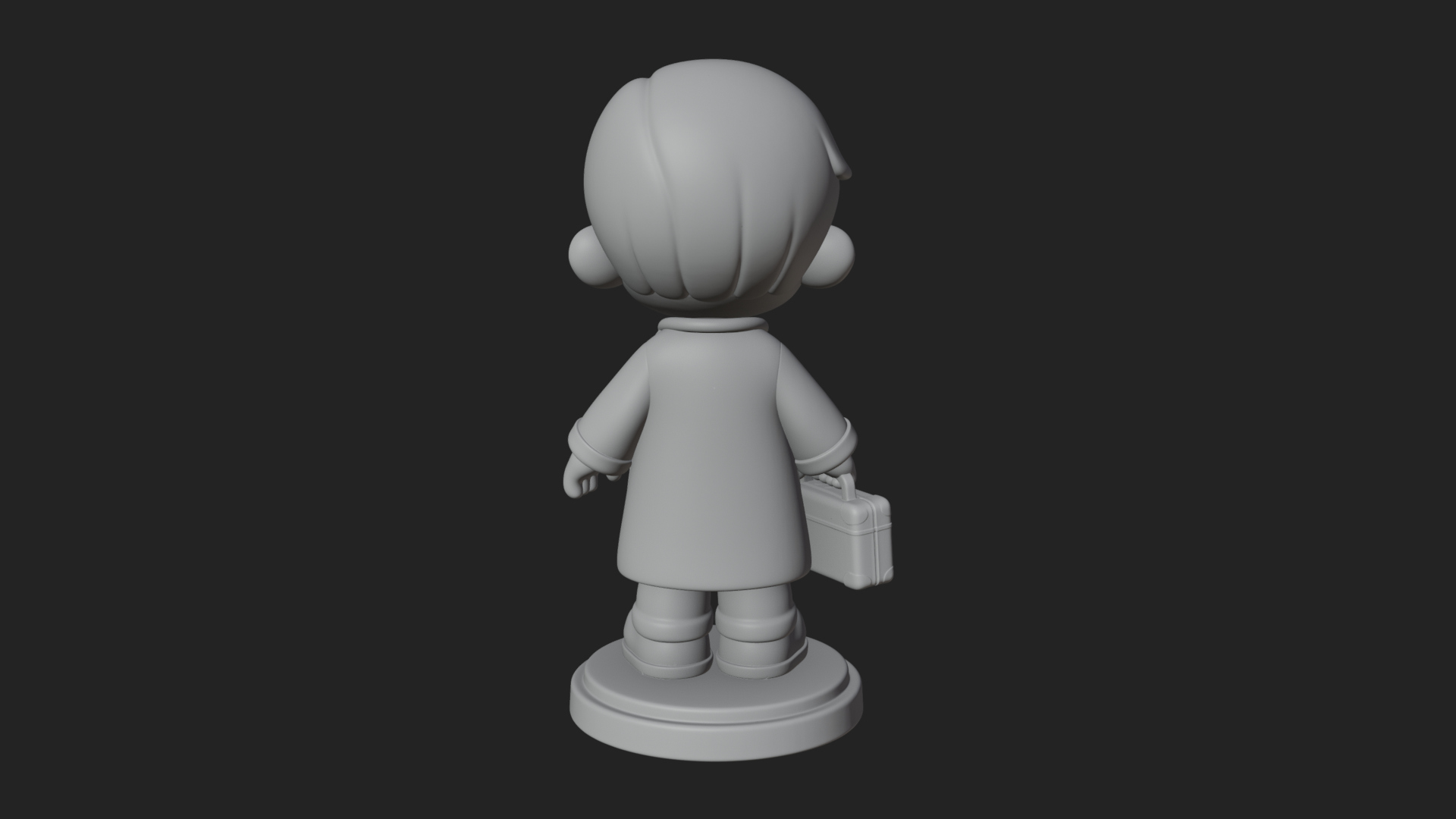 Chibi Doctor with Bag Statue Design 2 3D Print Model 3D Model