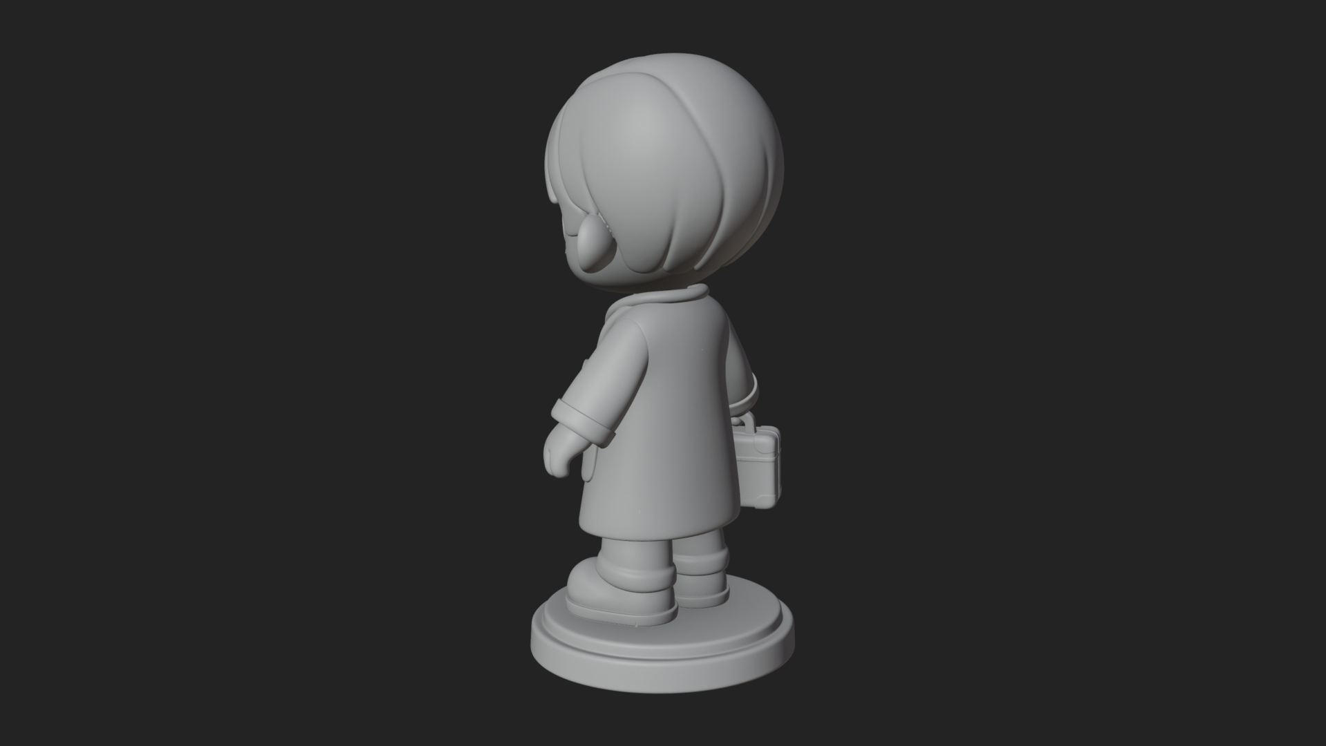 Chibi Doctor with Bag Statue Design 2 3D Print Model 3D Model