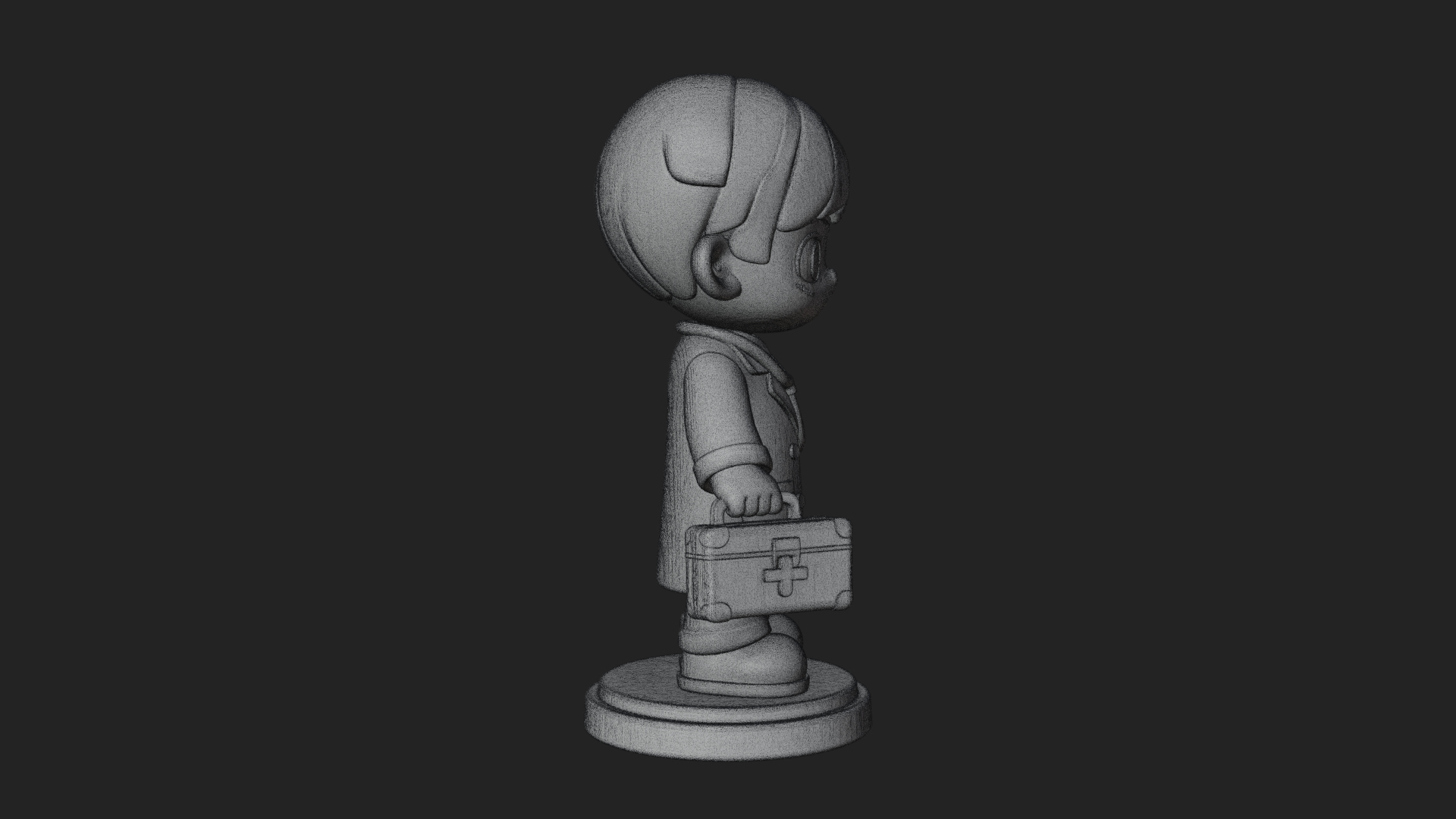 Chibi Doctor with Bag Statue Design 2 3D Print Model 3D Model