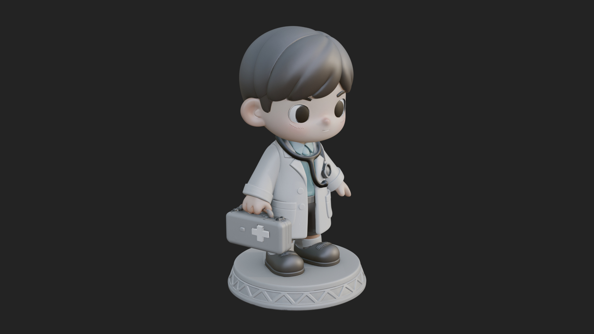 Chibi Doctor with Bag Statue Design 3 3D Print Model 3D Model
