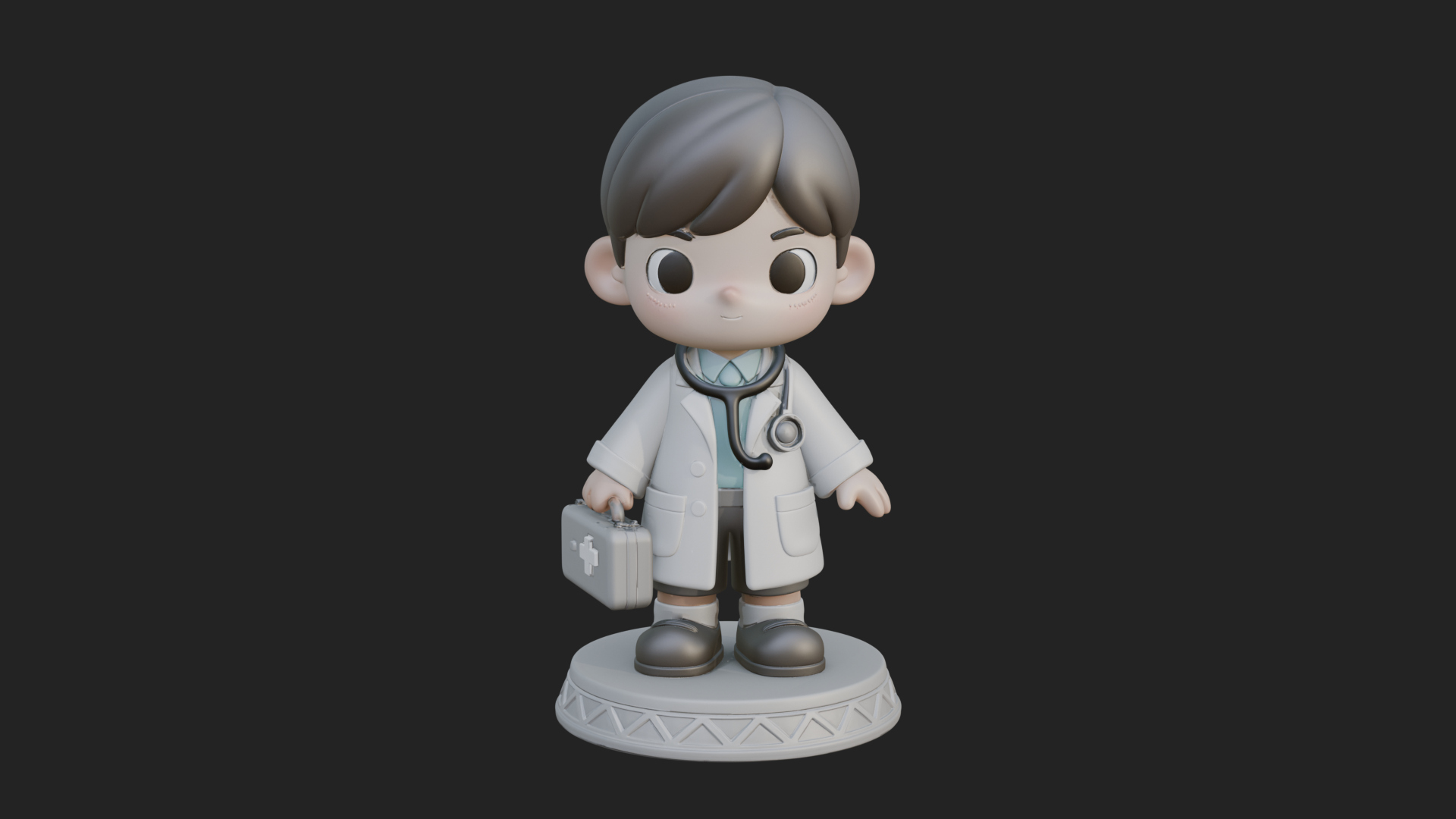 Chibi Doctor with Bag Statue Design 3 3D Print Model 3D Model
