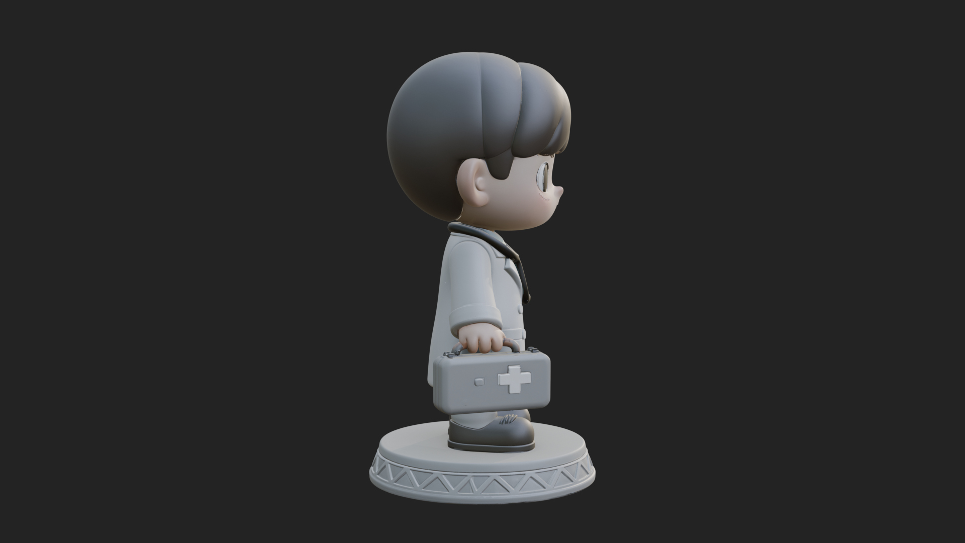 Chibi Doctor with Bag Statue Design 3 3D Print Model 3D Model