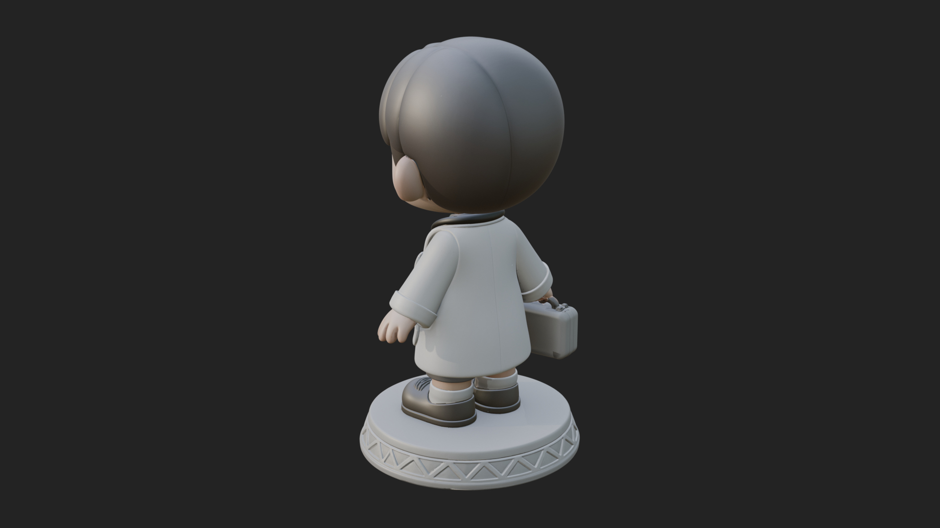 Chibi Doctor with Bag Statue Design 3 3D Print Model 3D Model