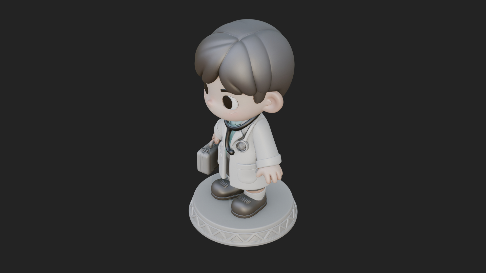 Chibi Doctor with Bag Statue Design 3 3D Print Model 3D Model