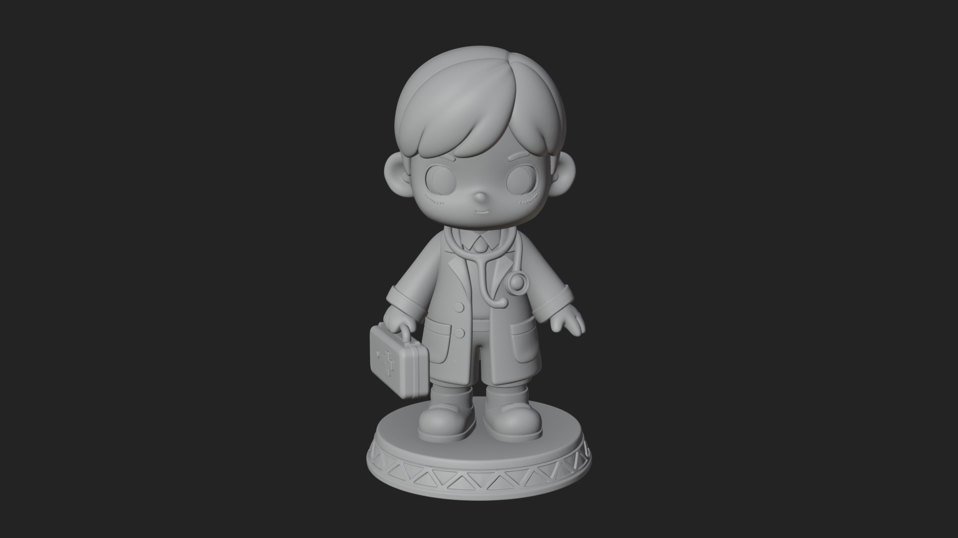 Chibi Doctor with Bag Statue Design 3 3D Print Model 3D Model