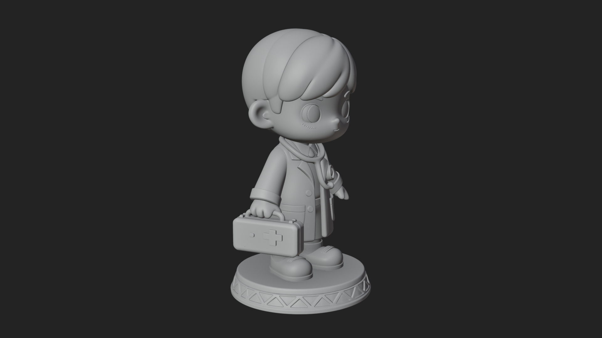 Chibi Doctor with Bag Statue Design 3 3D Print Model 3D Model