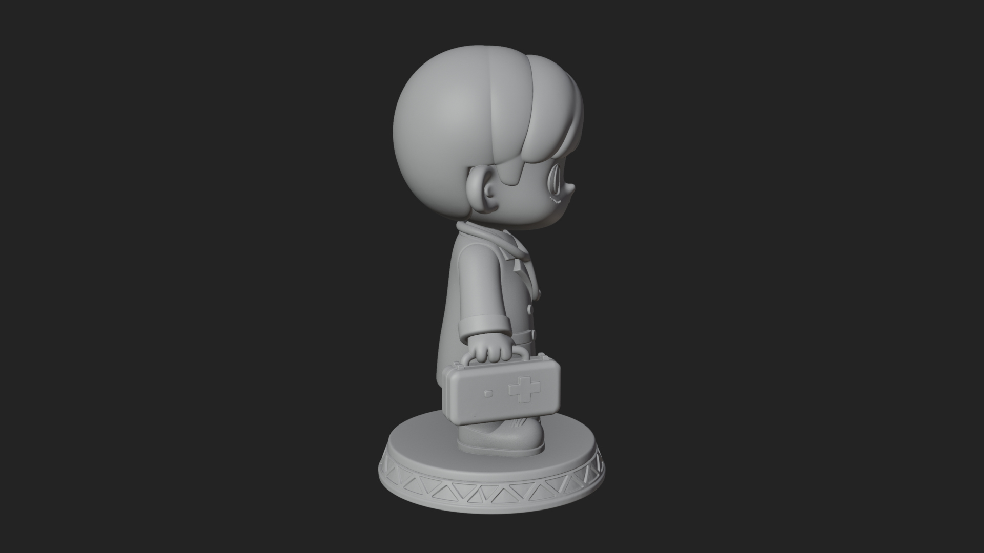 Chibi Doctor with Bag Statue Design 3 3D Print Model 3D Model