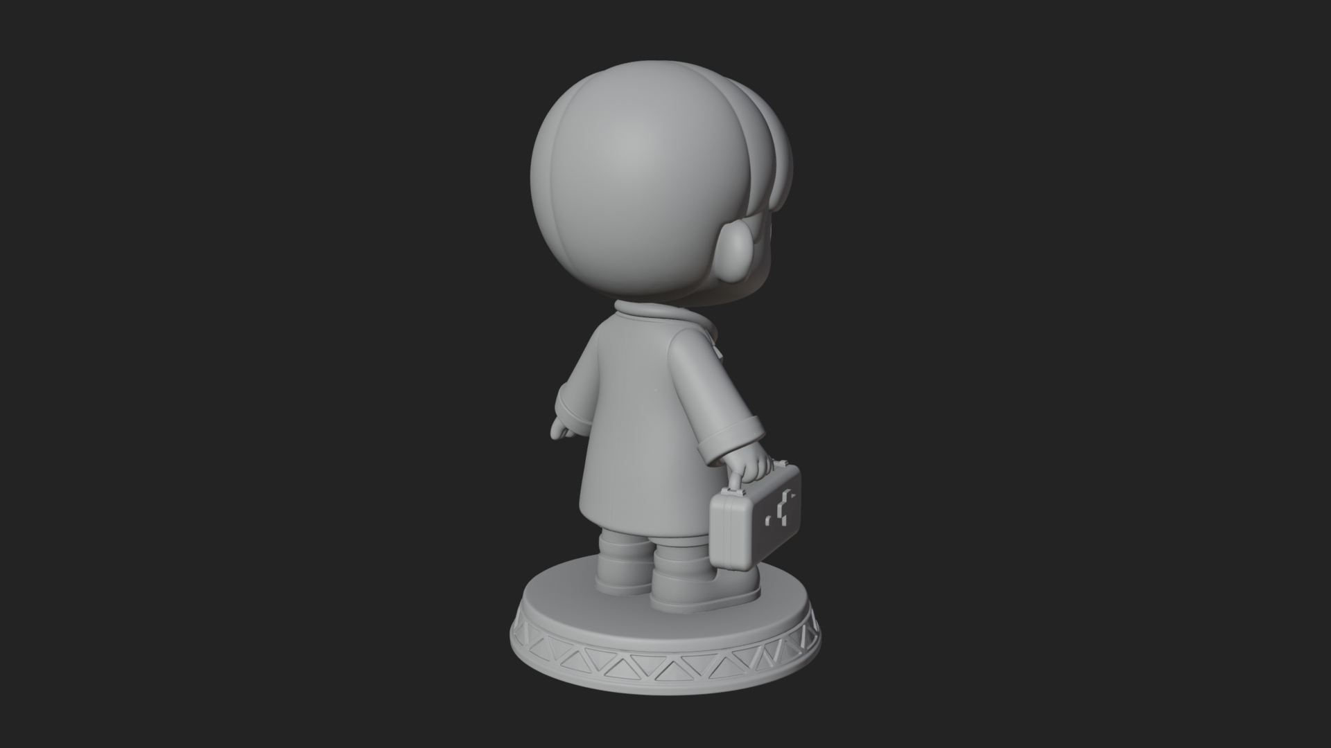 Chibi Doctor with Bag Statue Design 3 3D Print Model 3D Model