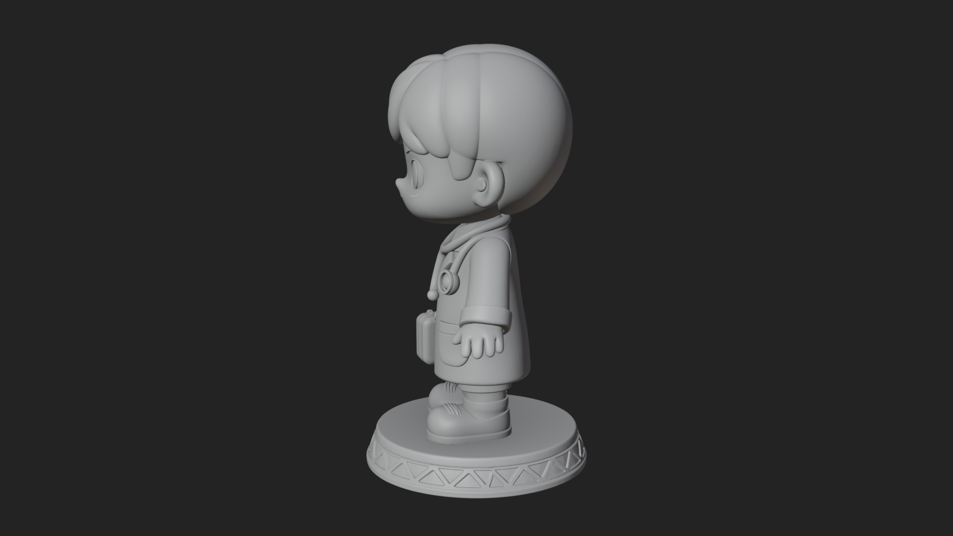 Chibi Doctor with Bag Statue Design 3 3D Print Model 3D Model
