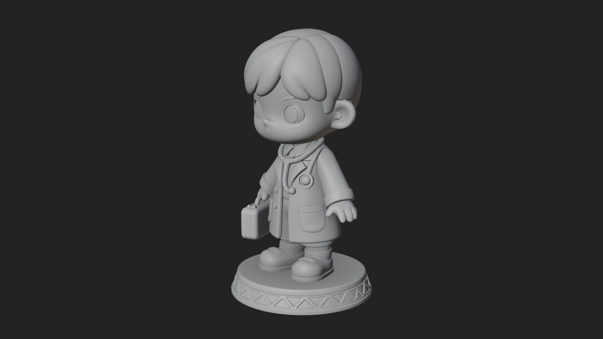 Chibi Doctor with Bag Statue Design 3 3D Print Model 3D Model