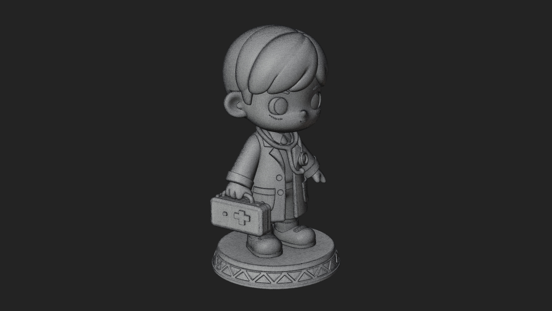 Chibi Doctor with Bag Statue Design 3 3D Print Model 3D Model