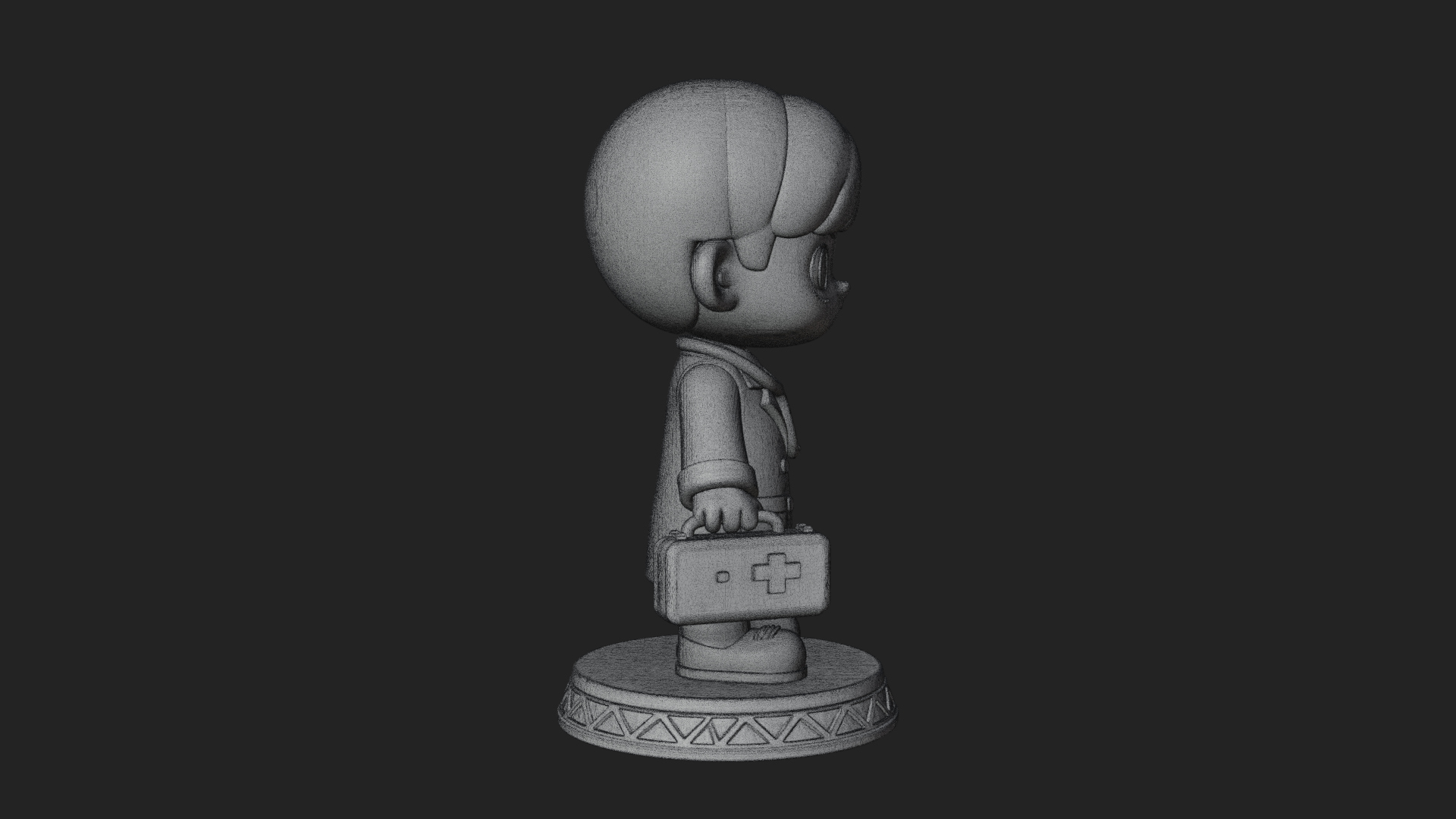 Chibi Doctor with Bag Statue Design 3 3D Print Model 3D Model