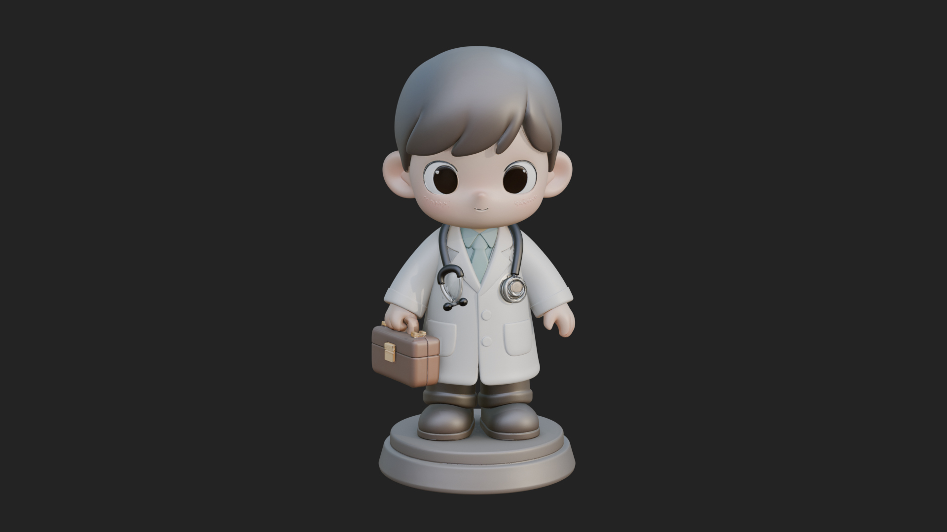 Chibi Doctor with Bag Statue Design 4 3D Print Model 3D Model