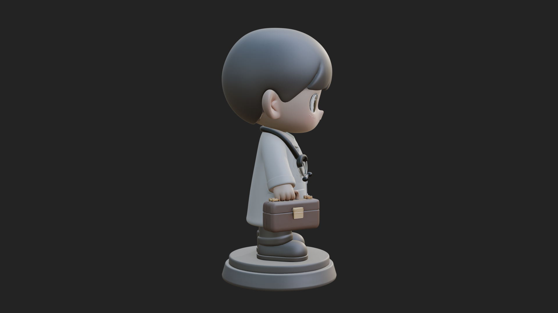 Chibi Doctor with Bag Statue Design 4 3D Print Model 3D Model