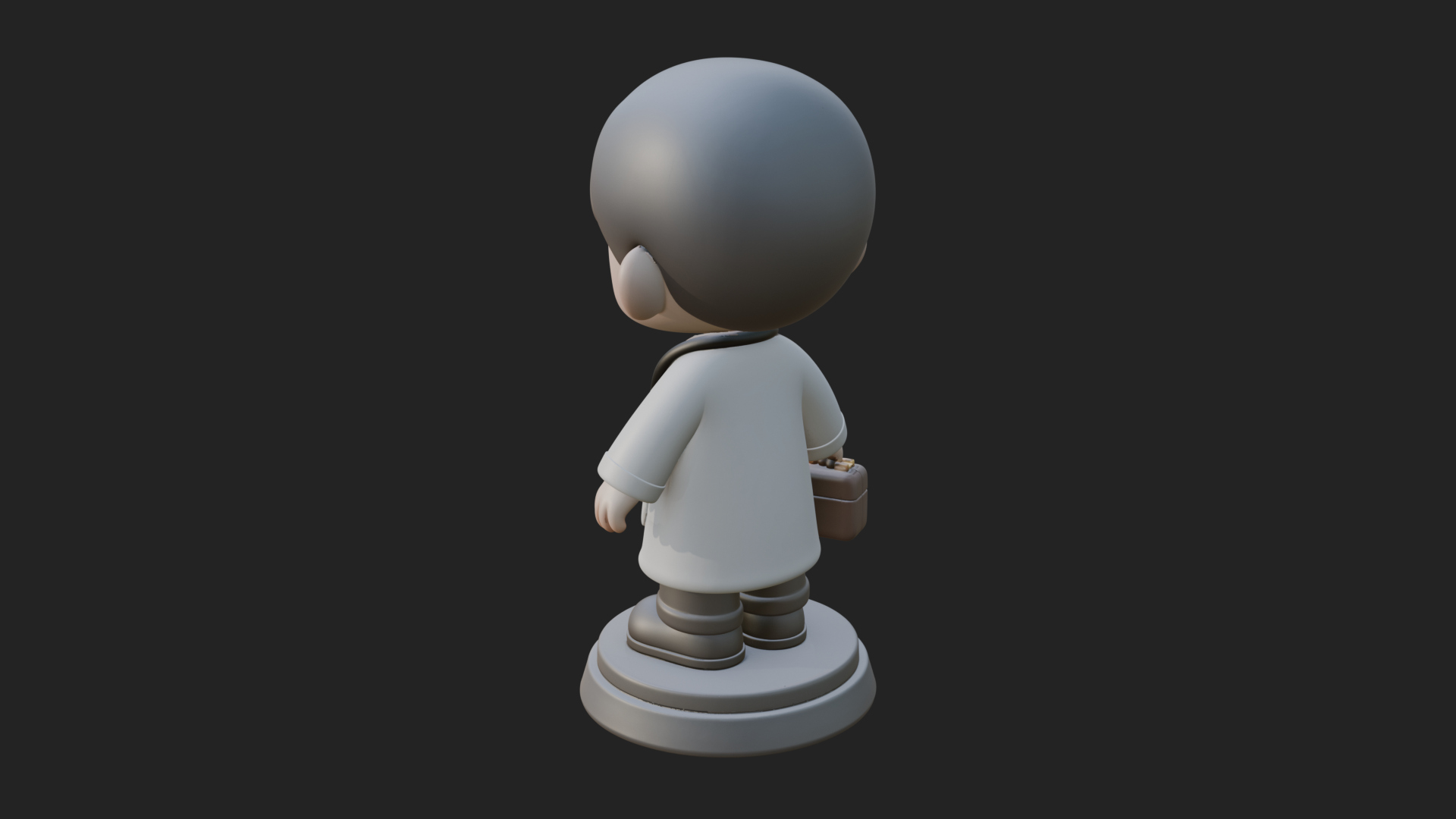 Chibi Doctor with Bag Statue Design 4 3D Print Model 3D Model